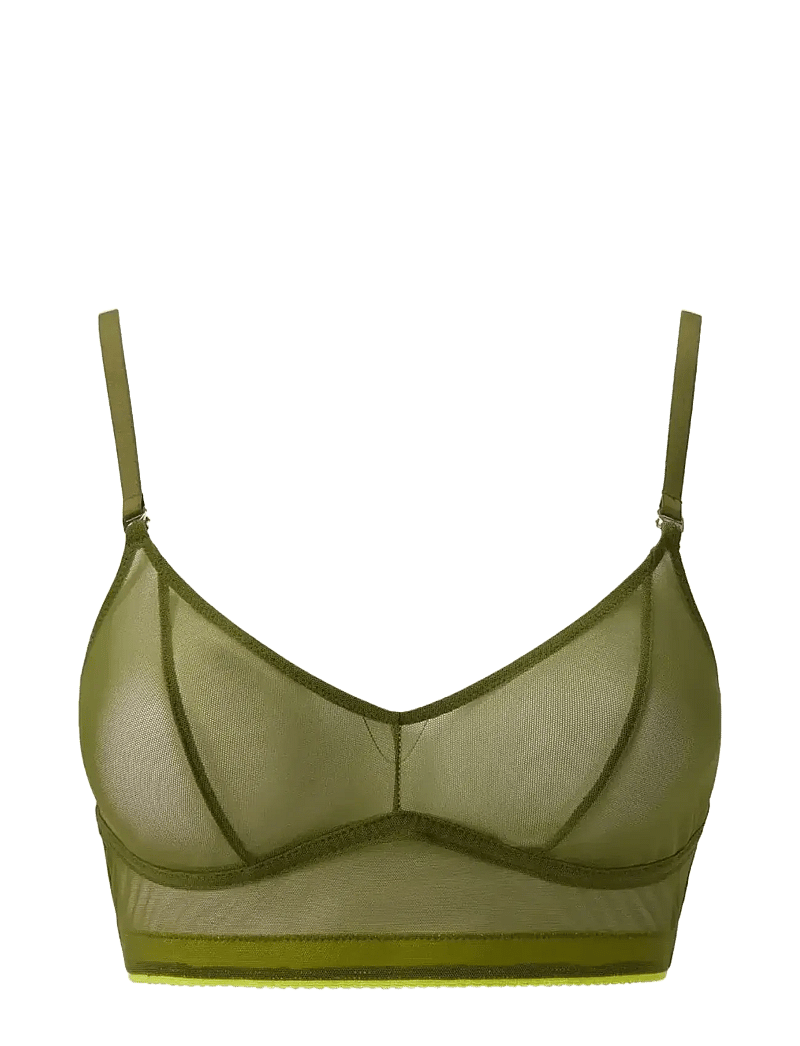 Understatement Underwear - Mesh Balconette - bralette - olive - 1