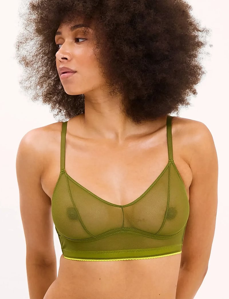 Understatement Underwear - Mesh Balconette - bralette - olive - 3