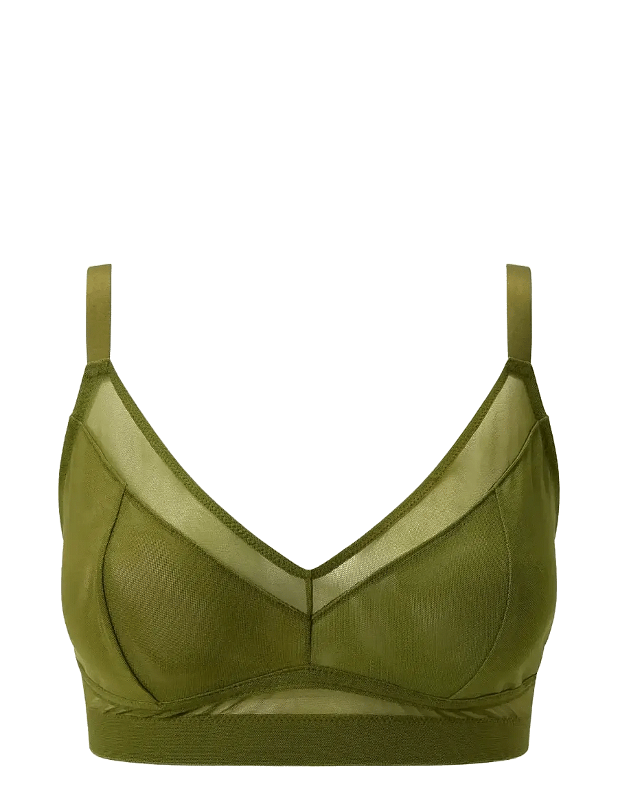 Understatement Underwear - Mesh Support Bra - bralette - olive - 1
