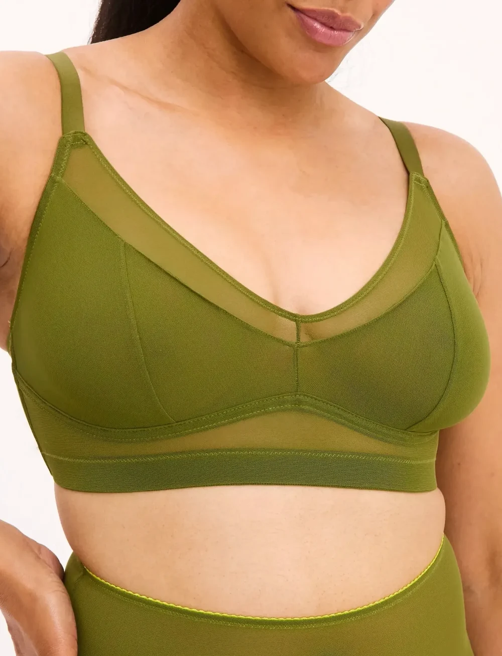 Understatement Underwear - Mesh Support Bra - bralette - olive - 2