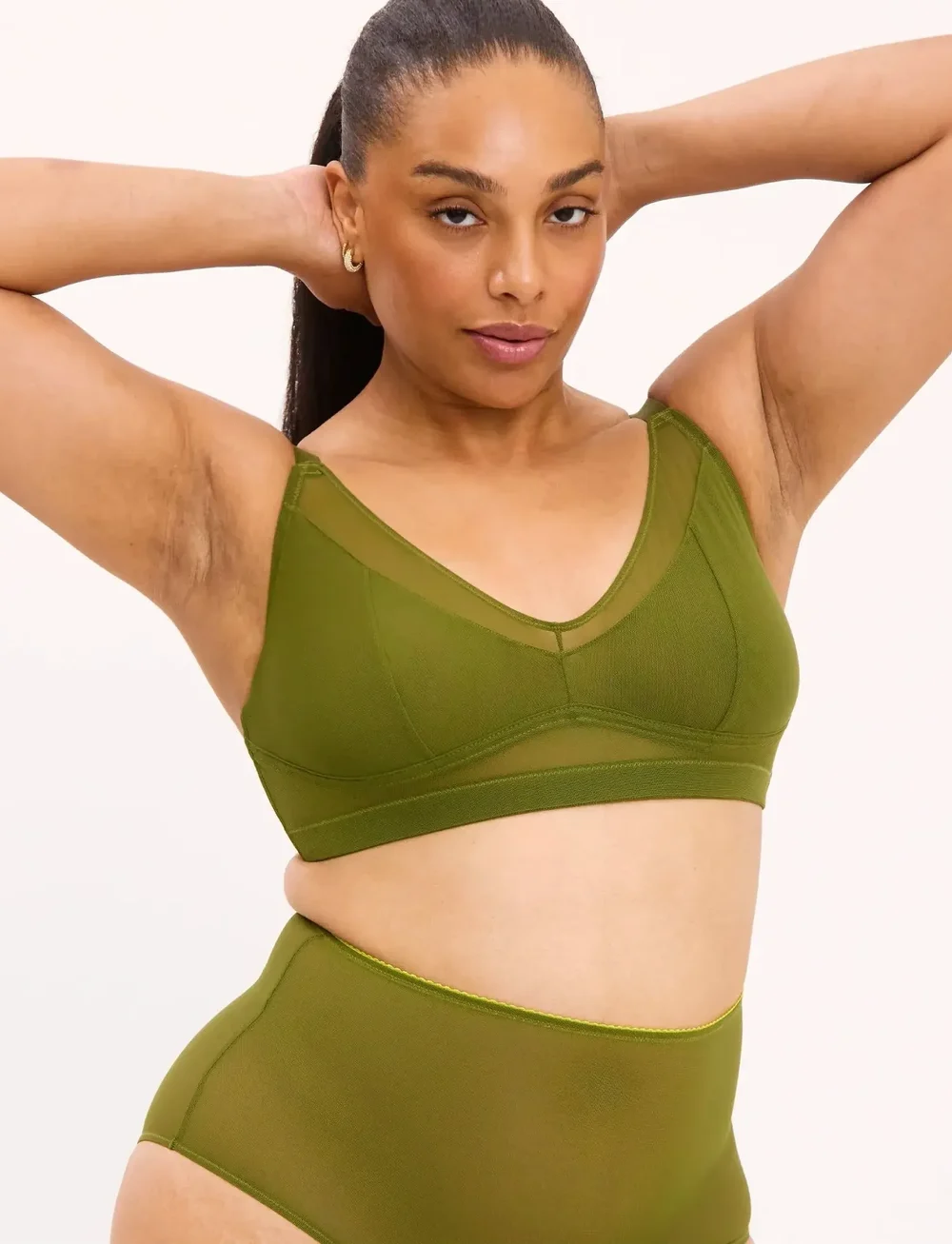 Understatement Underwear - Mesh Support Bra - bralette - olive - 4