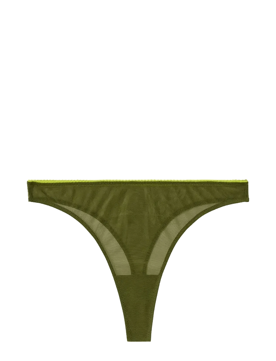 Understatement Underwear - Mesh Thong - stringi - olive - 1