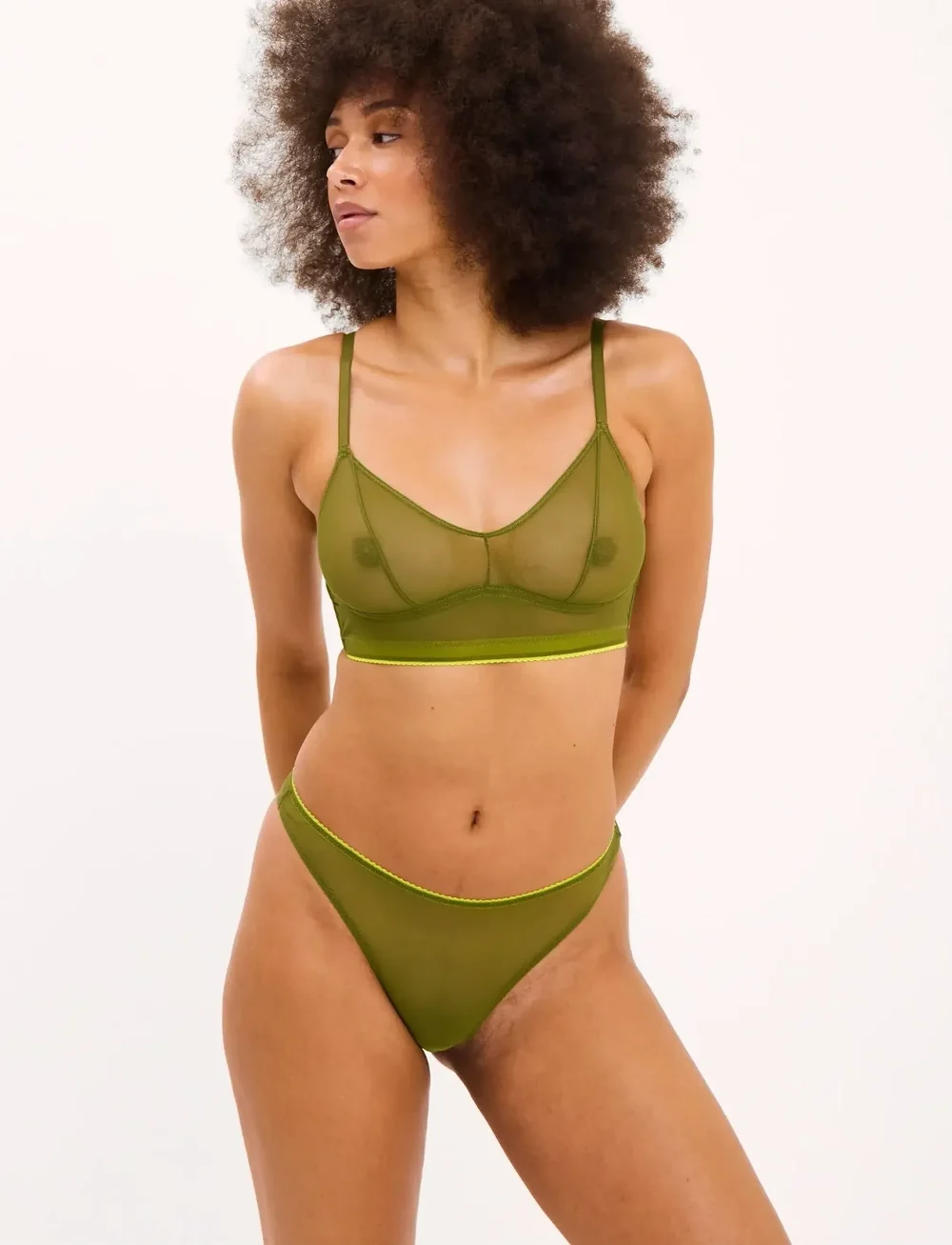 Understatement Underwear - Mesh Thong - thongs - olive - 3