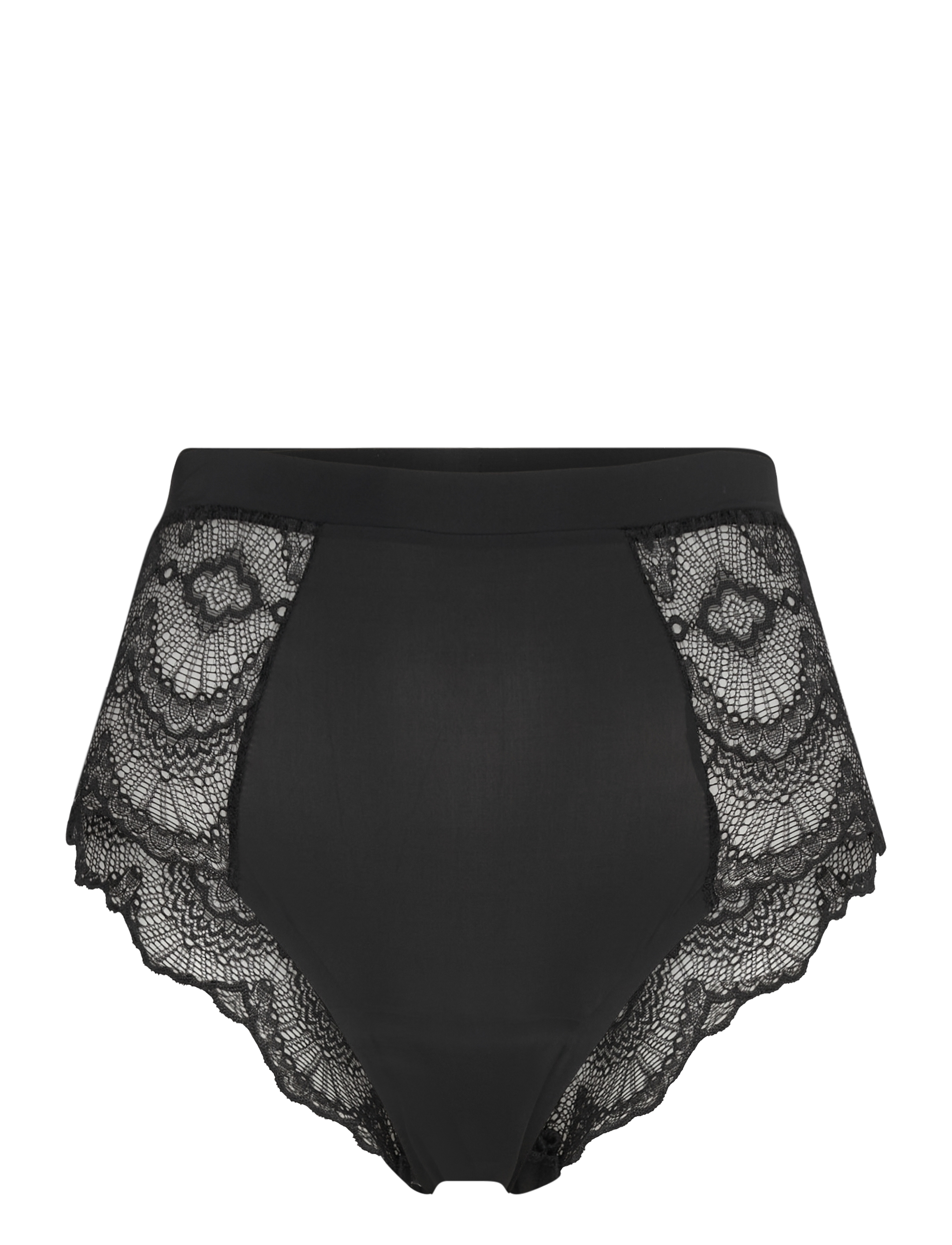 Understatement Underwear - Lace Period Highwaist Briefs - midi & maxi trosor - black - 1