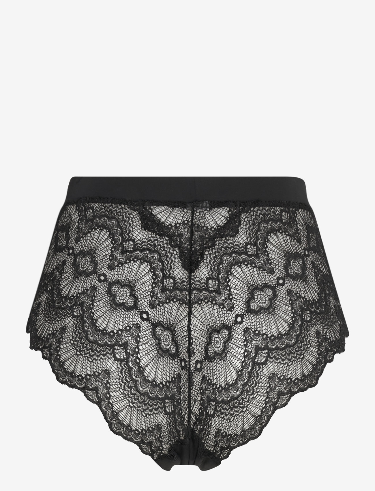 Understatement Underwear - Lace Period Highwaist Briefs - midi & maxi briefs - black - 2