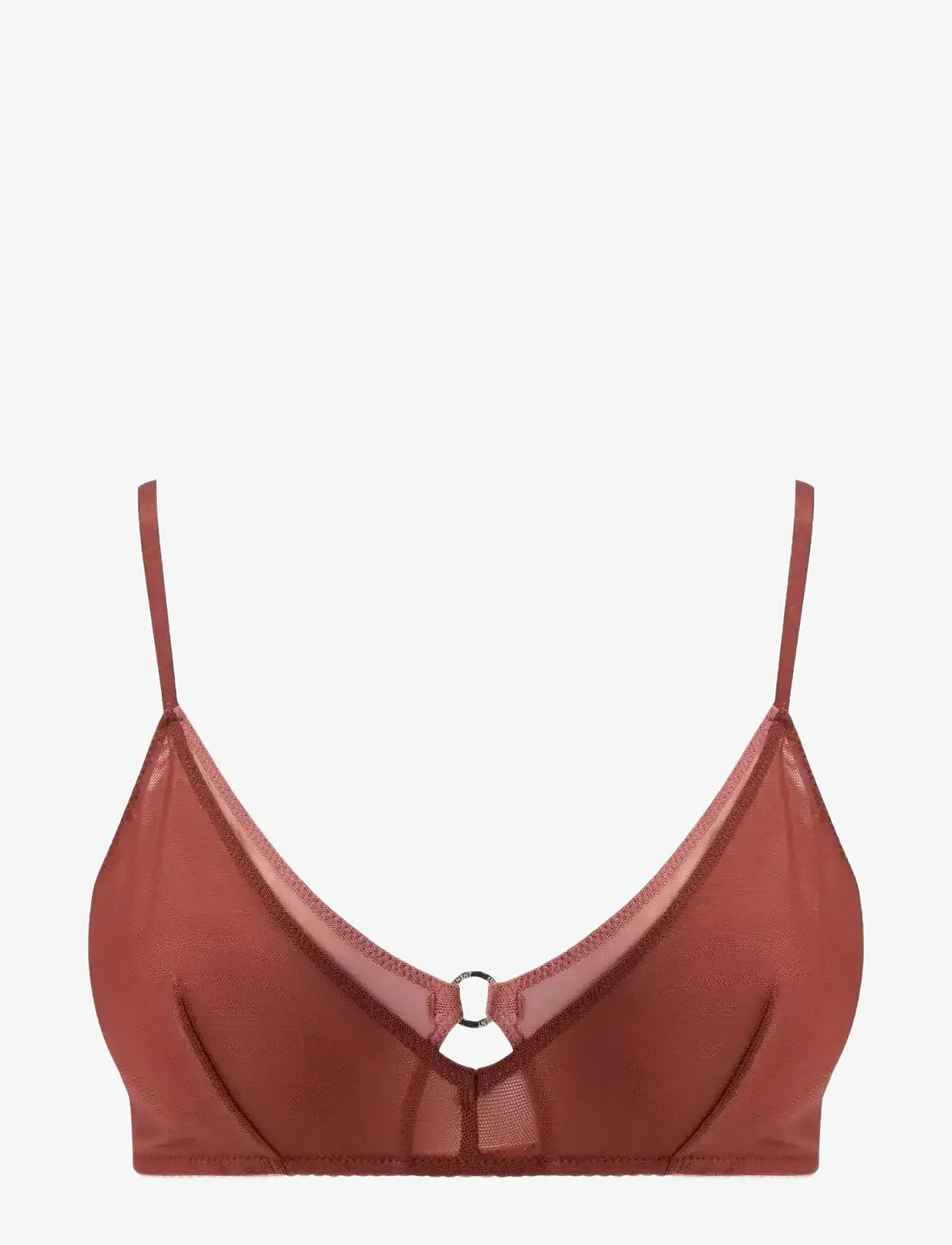 Understatement Underwear - Mesh Double Triangle Bralette - rinnahoidja - rust - 0