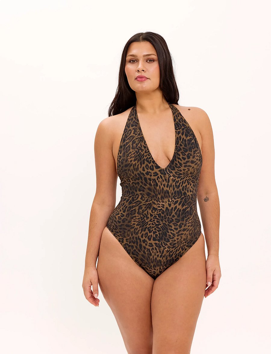 Understatement Underwear - Halterneck Swimsuit - badeanzüge - dark leopard - 0
