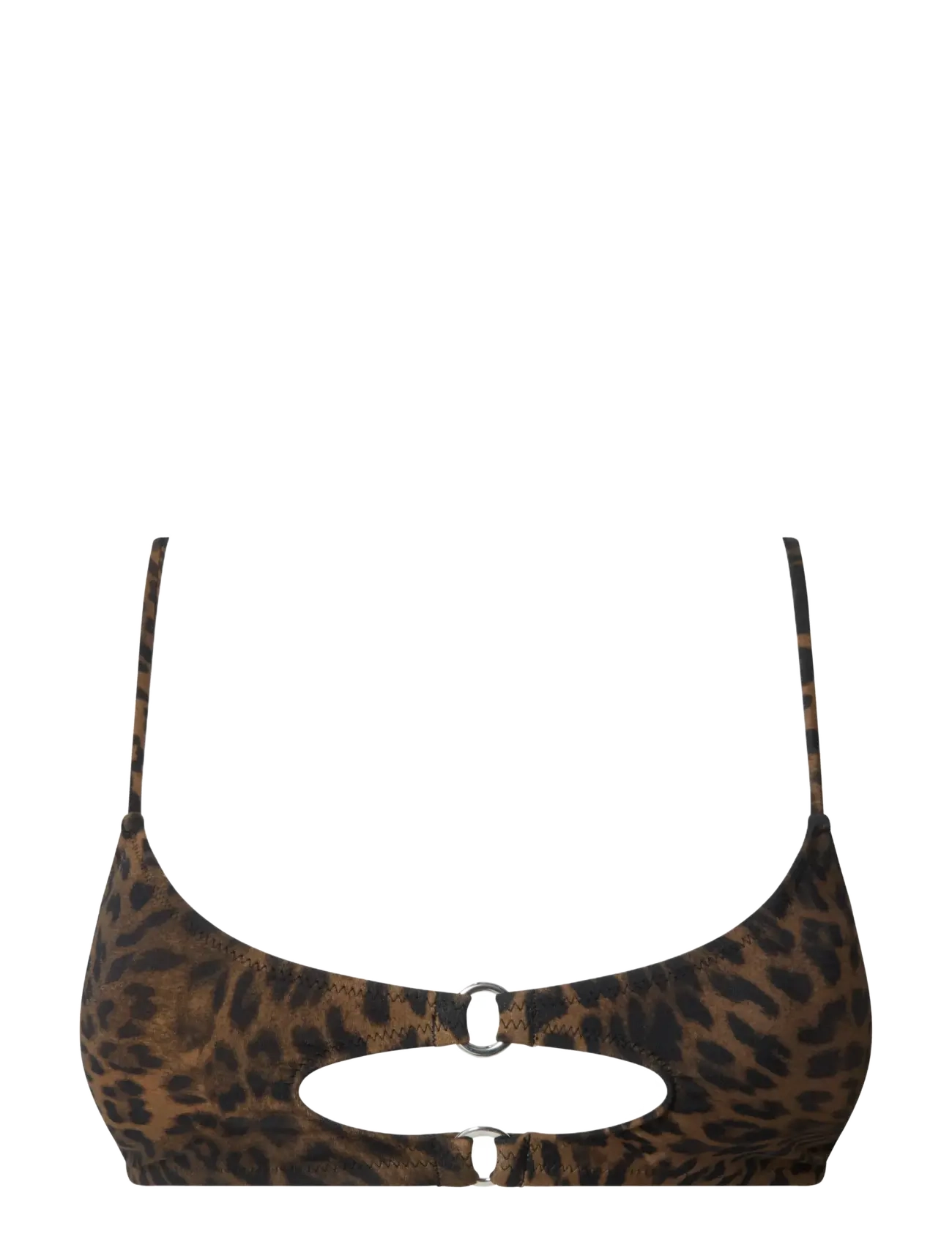 Understatement Underwear Ring Cut-Out Bikini Top - Neuheiten - DARK LEOPARD / brown