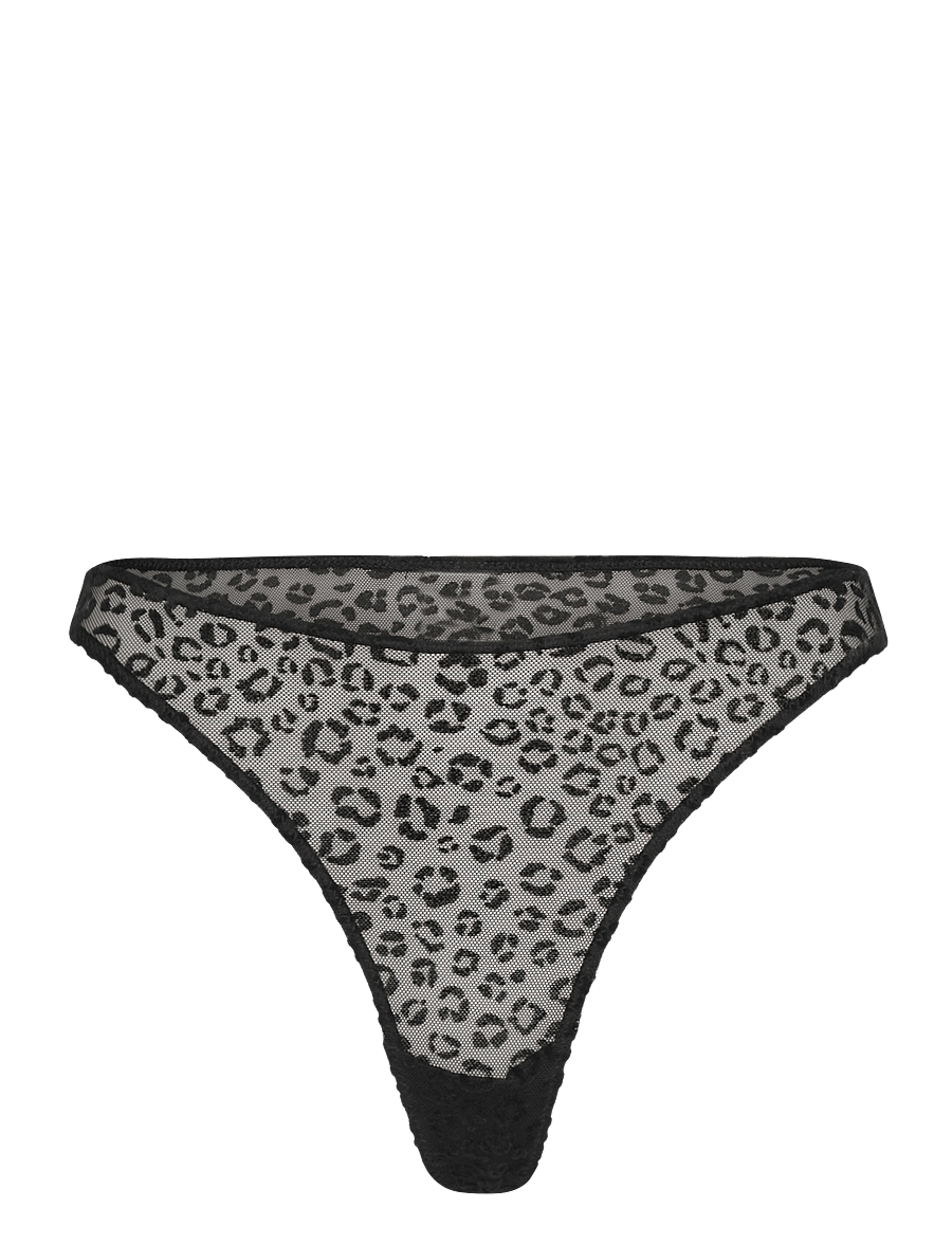 Understatement Underwear - Mesh Thong - stringid - black leopard - 1