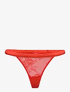 Lace Satin Thong - FIERY RED