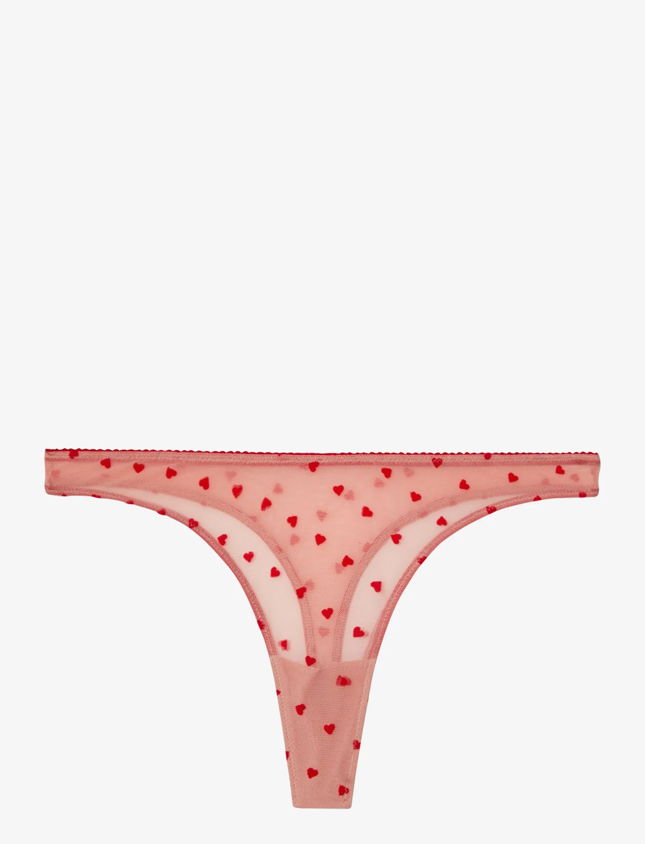 Understatement Underwear - Lace Satin Thong - laveste priser - pale pink/deep red - 0