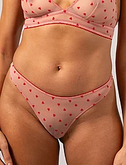 Understatement Underwear - Lace Satin Thong - alhaisimmat hinnat - pale pink/deep red - 2