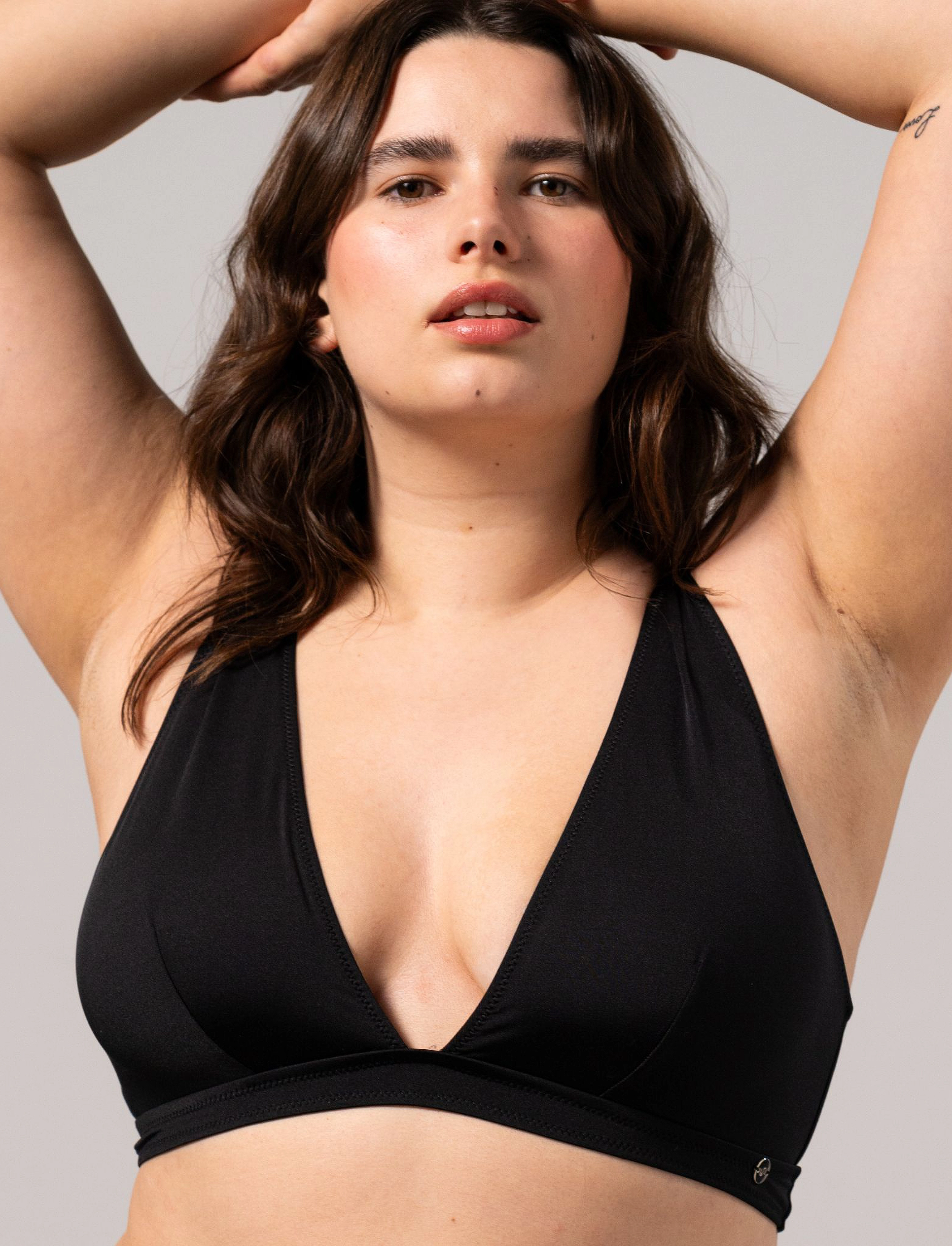 Understatement Underwear - Plunge Bikini Top - dreieck-bikini-oberteile - shiny black - 4