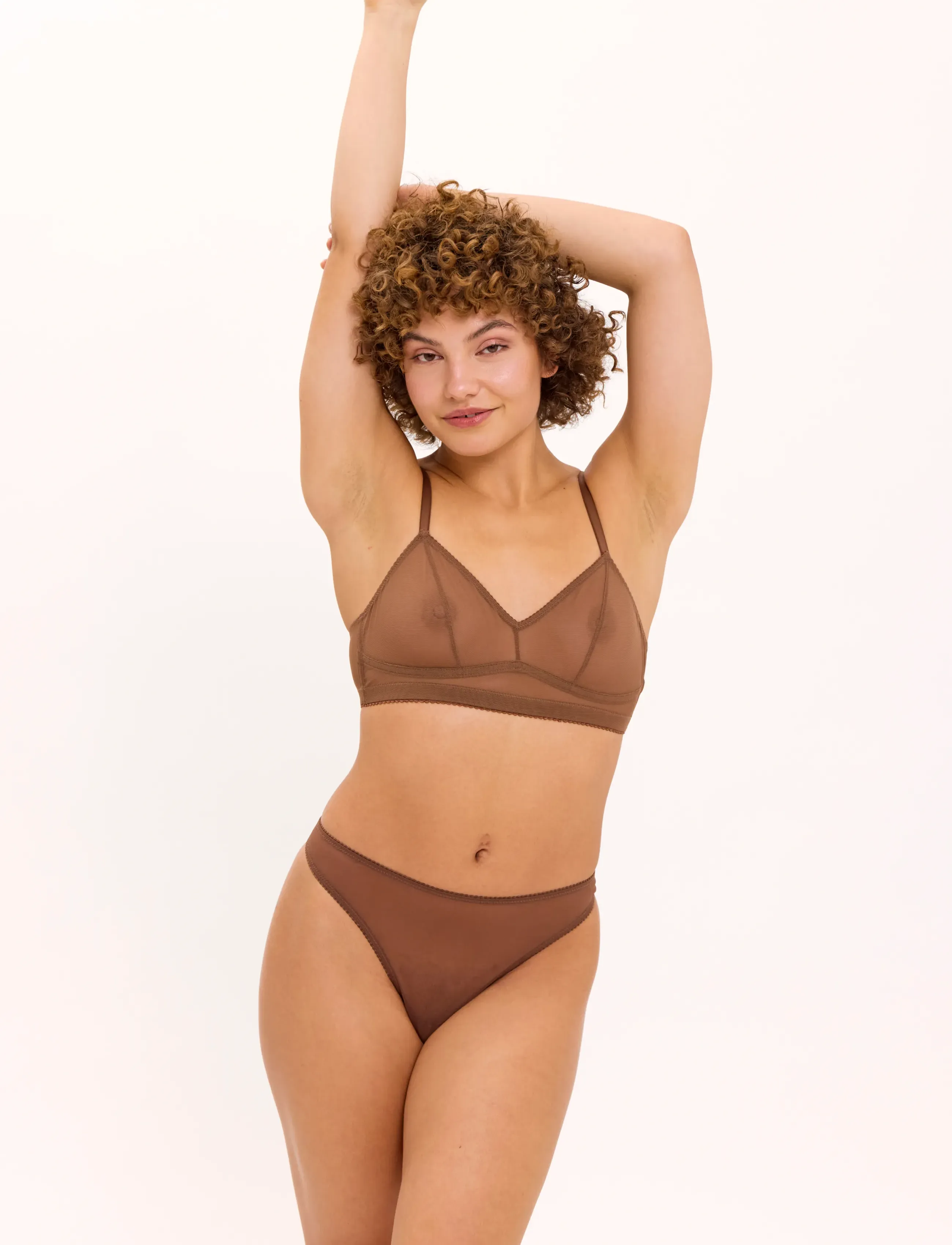 Understatement Underwear Mesh Balconette, XXL, Bras & Oberteile, Braun - Balconette Bras, Frauen