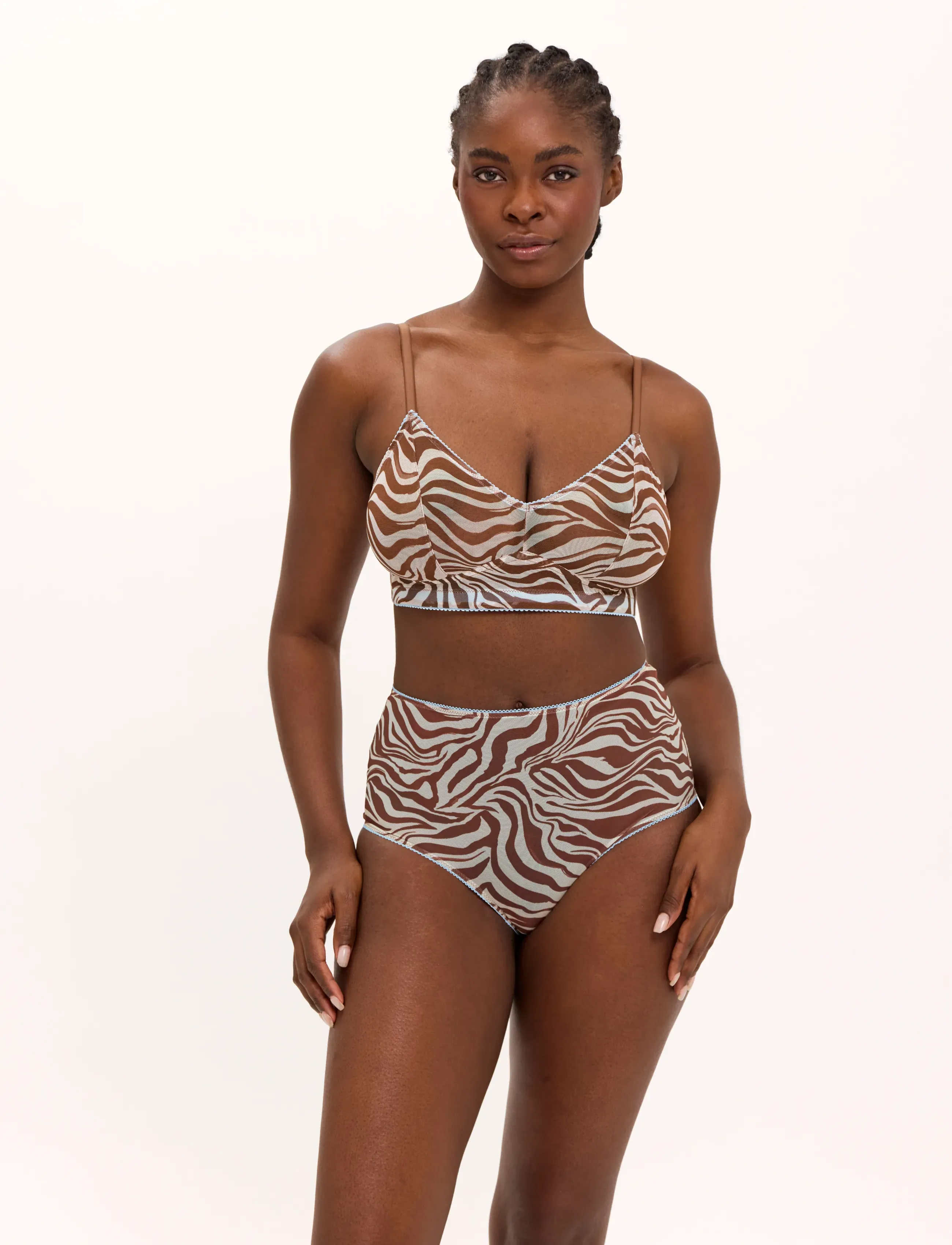 Understatement Underwear Mesh Balconette - Understatement Underwear - ZEBRA / brown