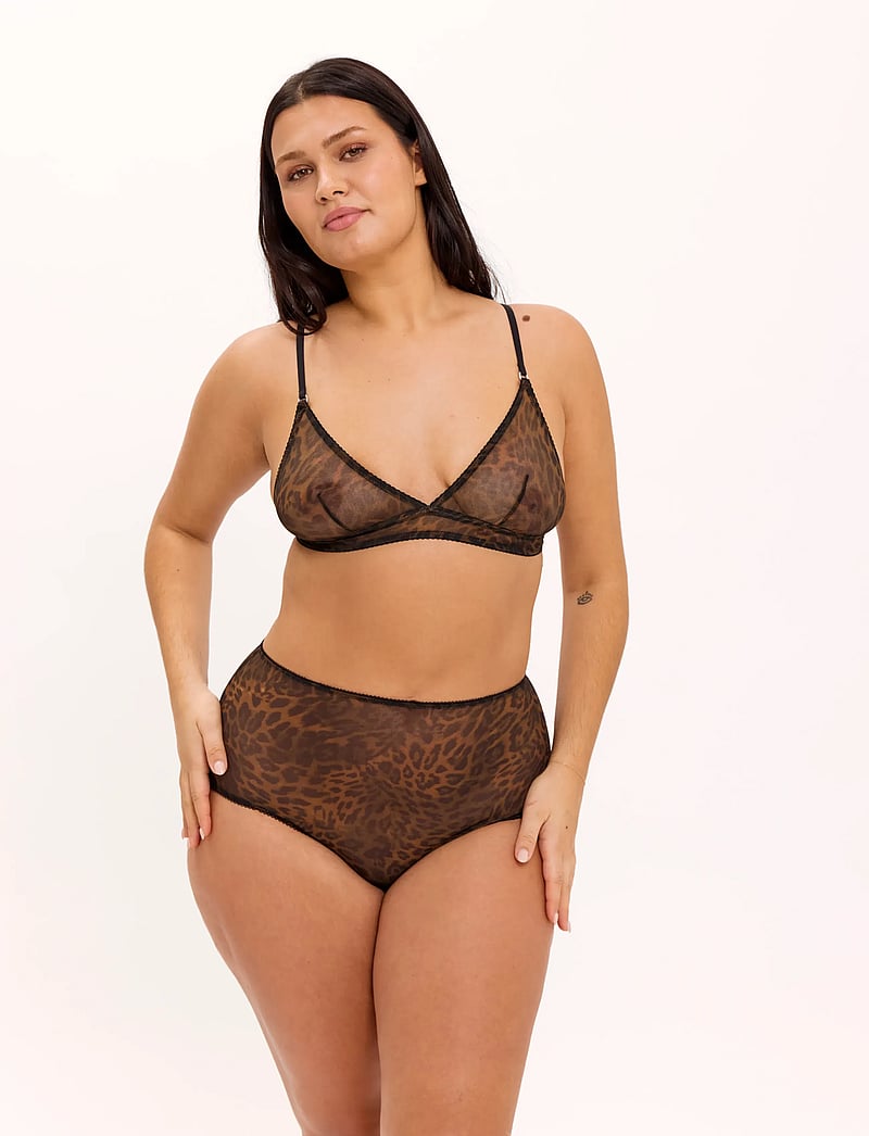Understatement Underwear - Mesh Highwaist Briefs - midi ja maxi püksikud - dark leopard - 0