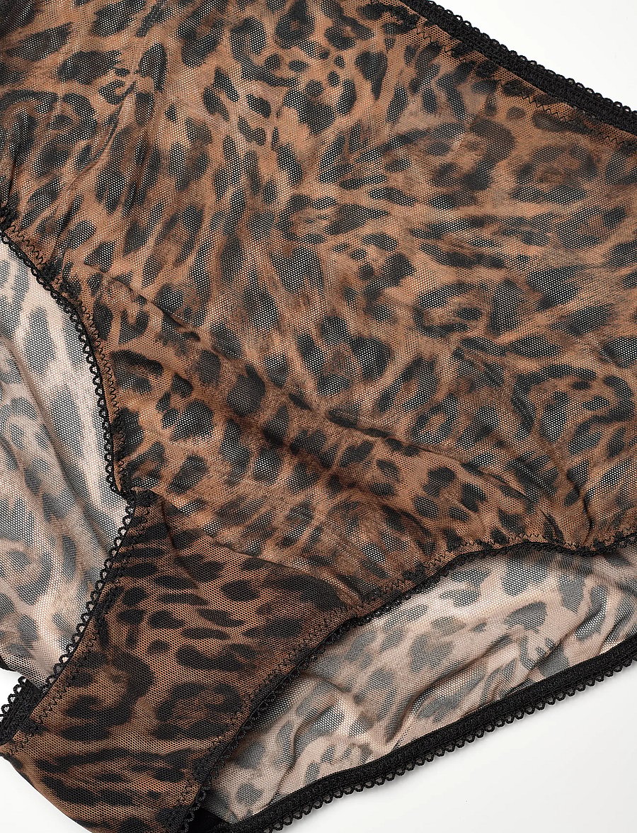 Understatement Underwear - Mesh Highwaist Briefs - midi un maksi biksītes - dark leopard - 5