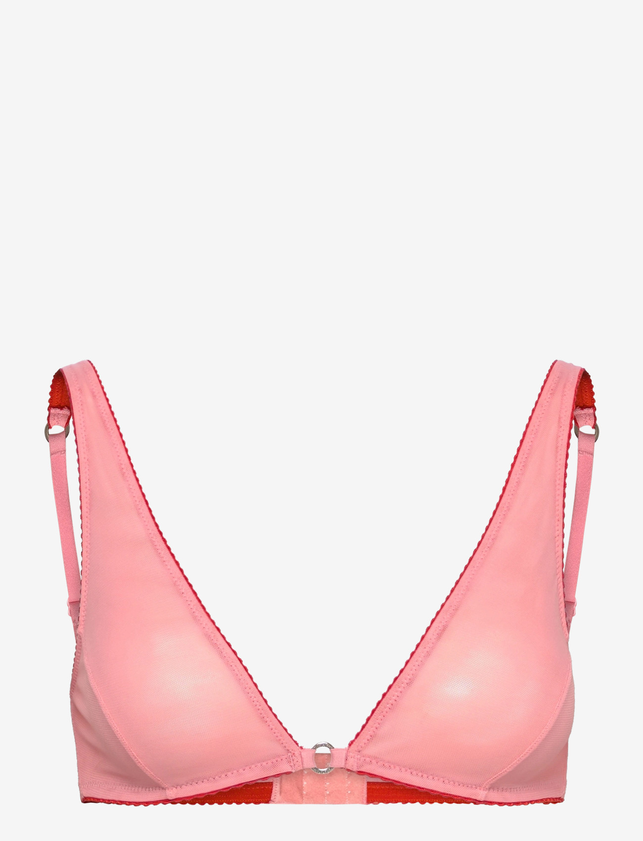Understatement Underwear - Mesh Ring Plunge Bralette - plunge rinnahoidjad - peach rose - 1