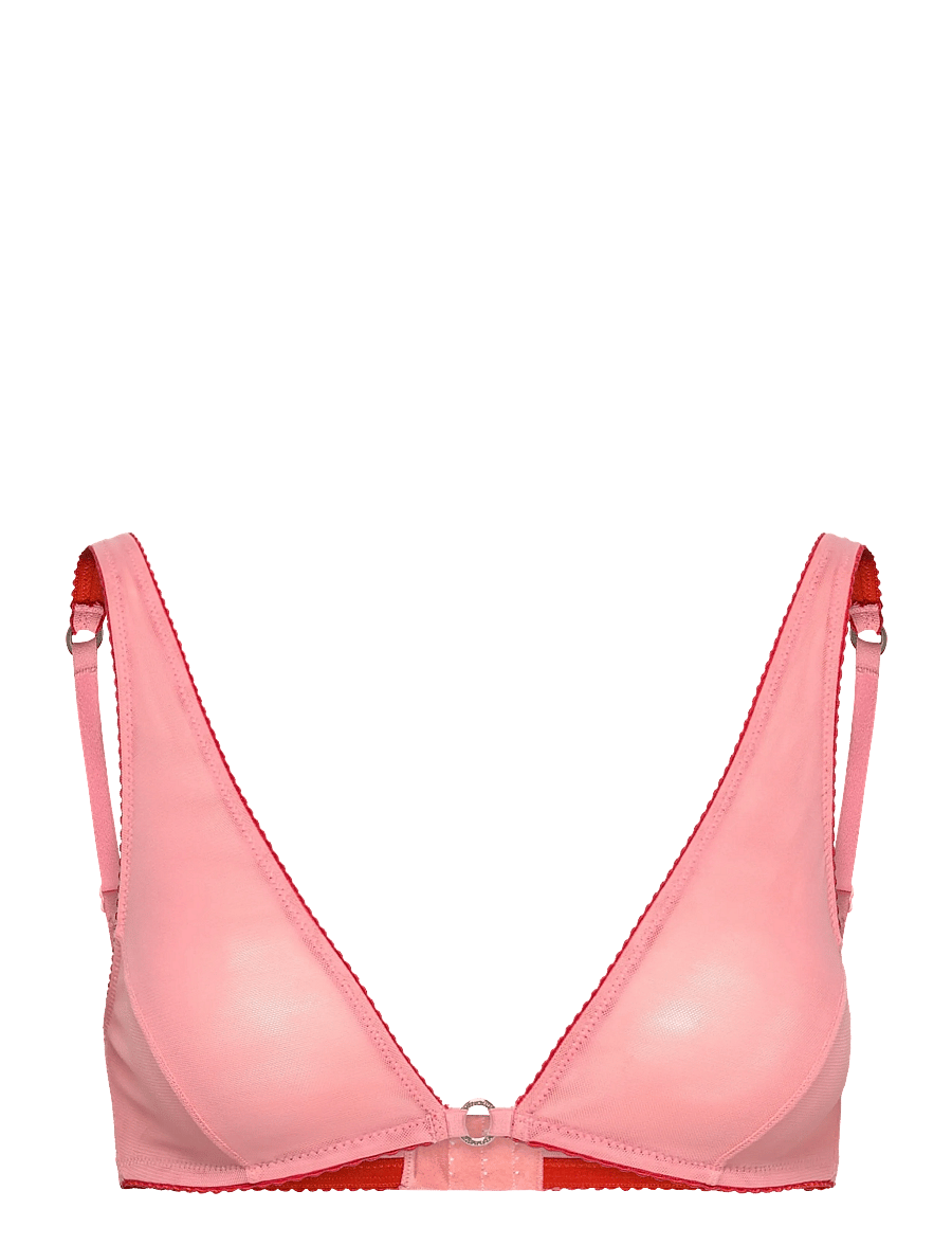 Understatement Underwear - Mesh Ring Plunge Bralette - bh'er - peach rose - 1