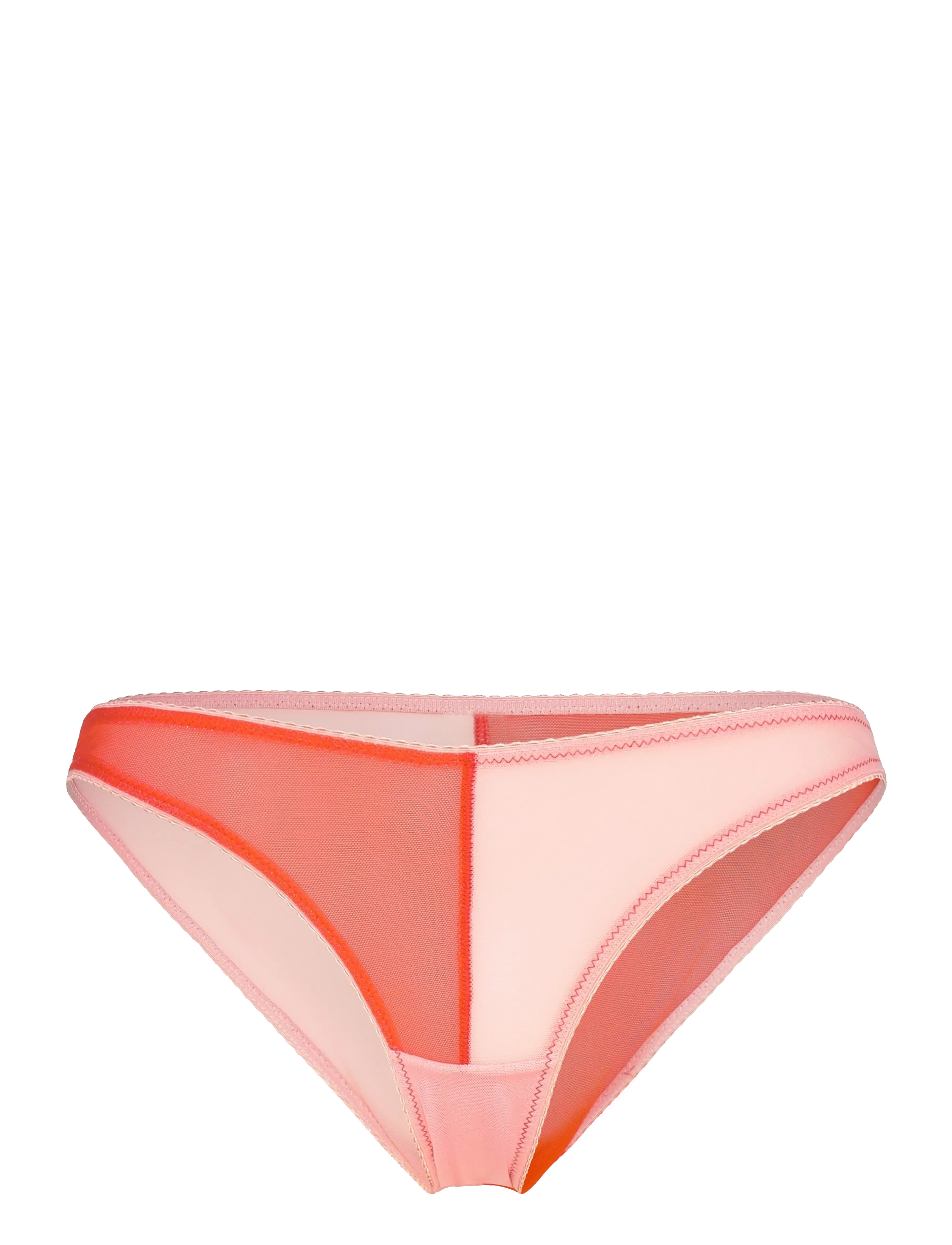 Understatement Underwear Mesh Two-Tone Bikini Brief - Understatement Underwear - FIERY RED/PEACH ROSE / coral