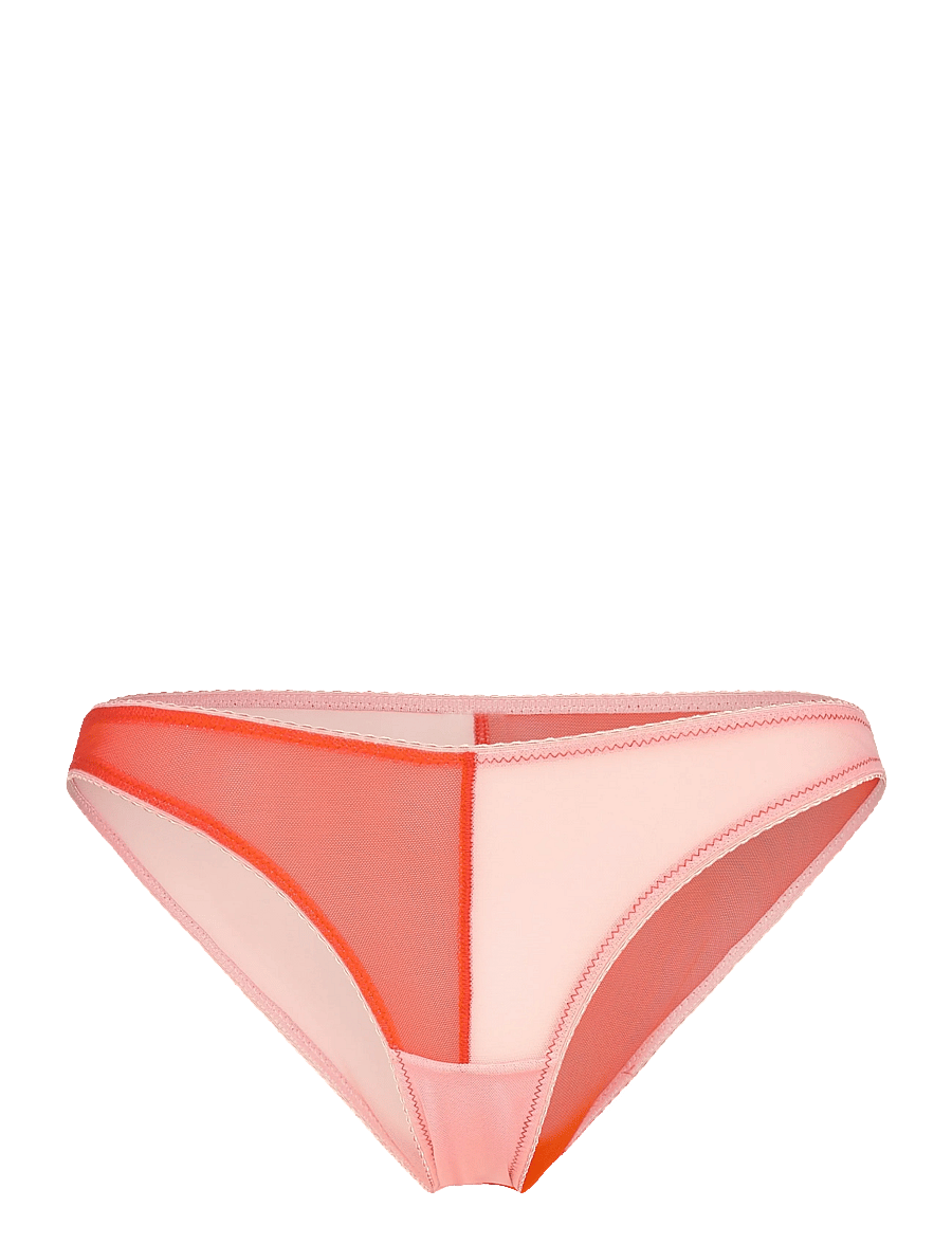Understatement Underwear - Mesh Two-Tone Bikini Brief - briefs - fiery red/peach rose - 1
