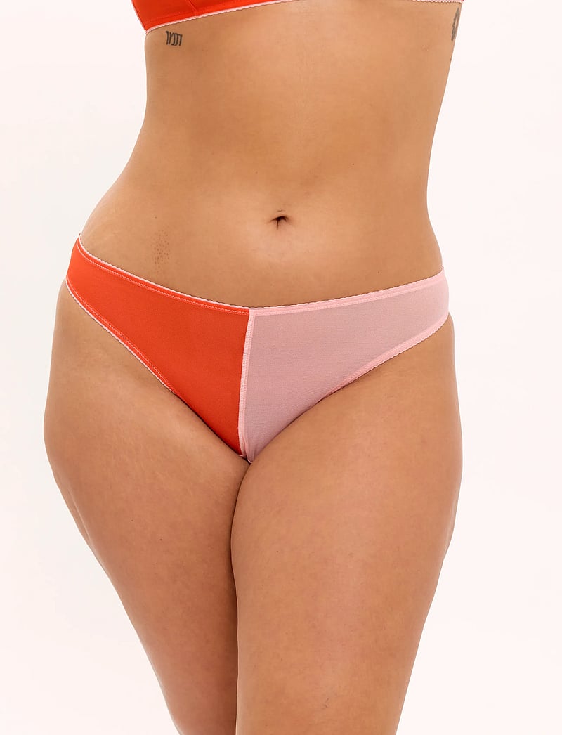 Understatement Underwear - Mesh Two-Tone Bikini Brief - püksikud - fiery red/peach rose - 0