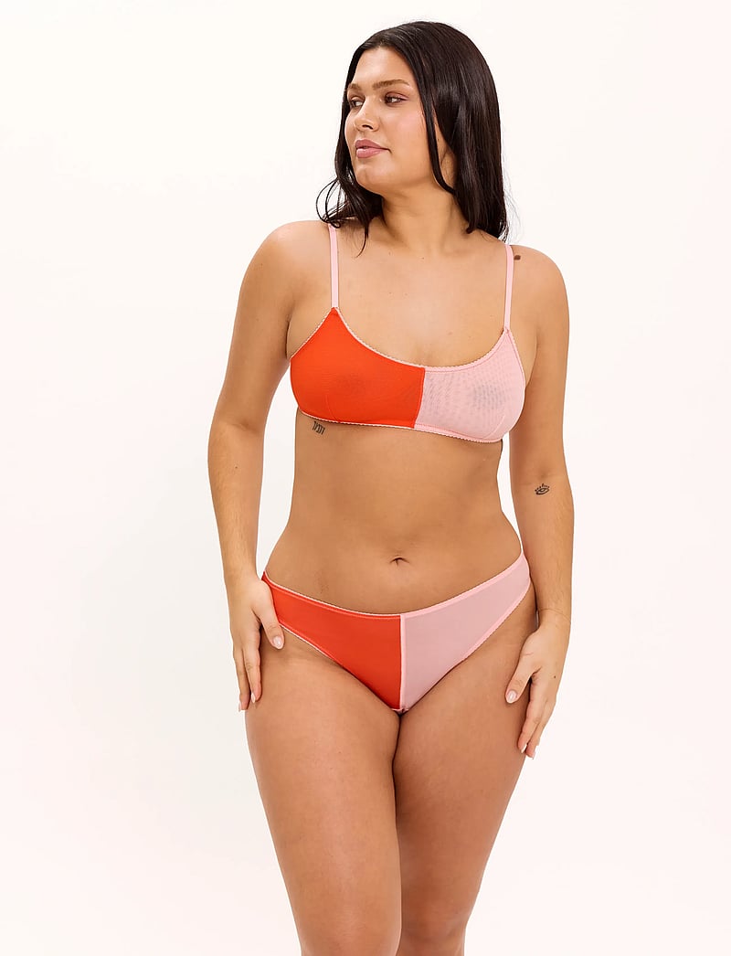 Understatement Underwear - Mesh Two-Tone Bikini Brief - püksikud - fiery red/peach rose - 4