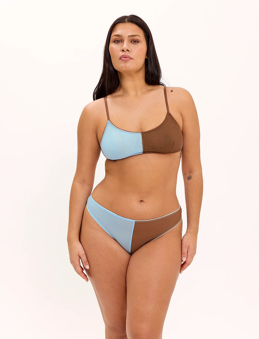 Understatement Underwear - Mesh Two-Tone Bikini Brief - klassiset alushousut - sky/mocha - 0