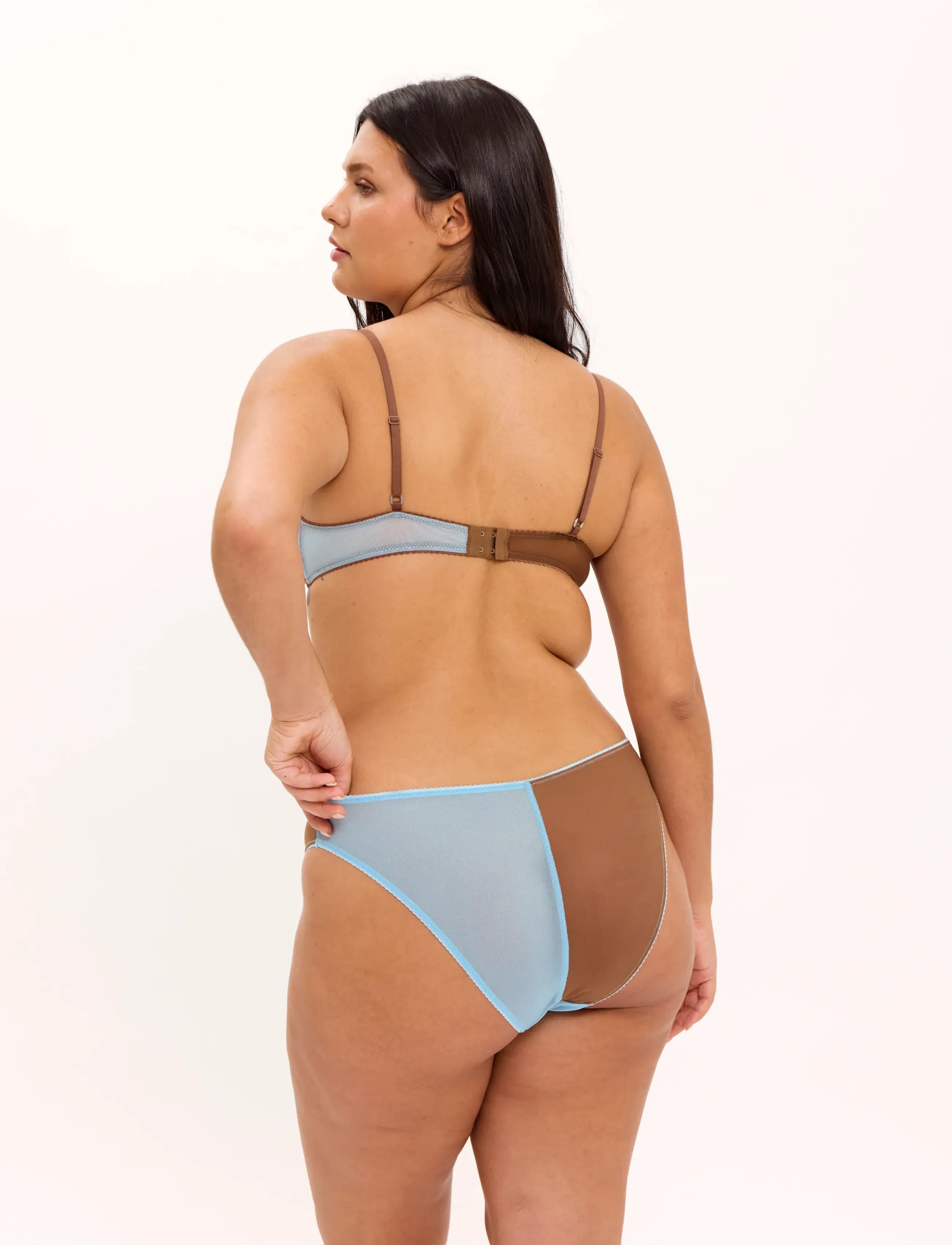 Understatement Underwear - Mesh Two-Tone Bikini Brief - briefs - sky/mocha - 3