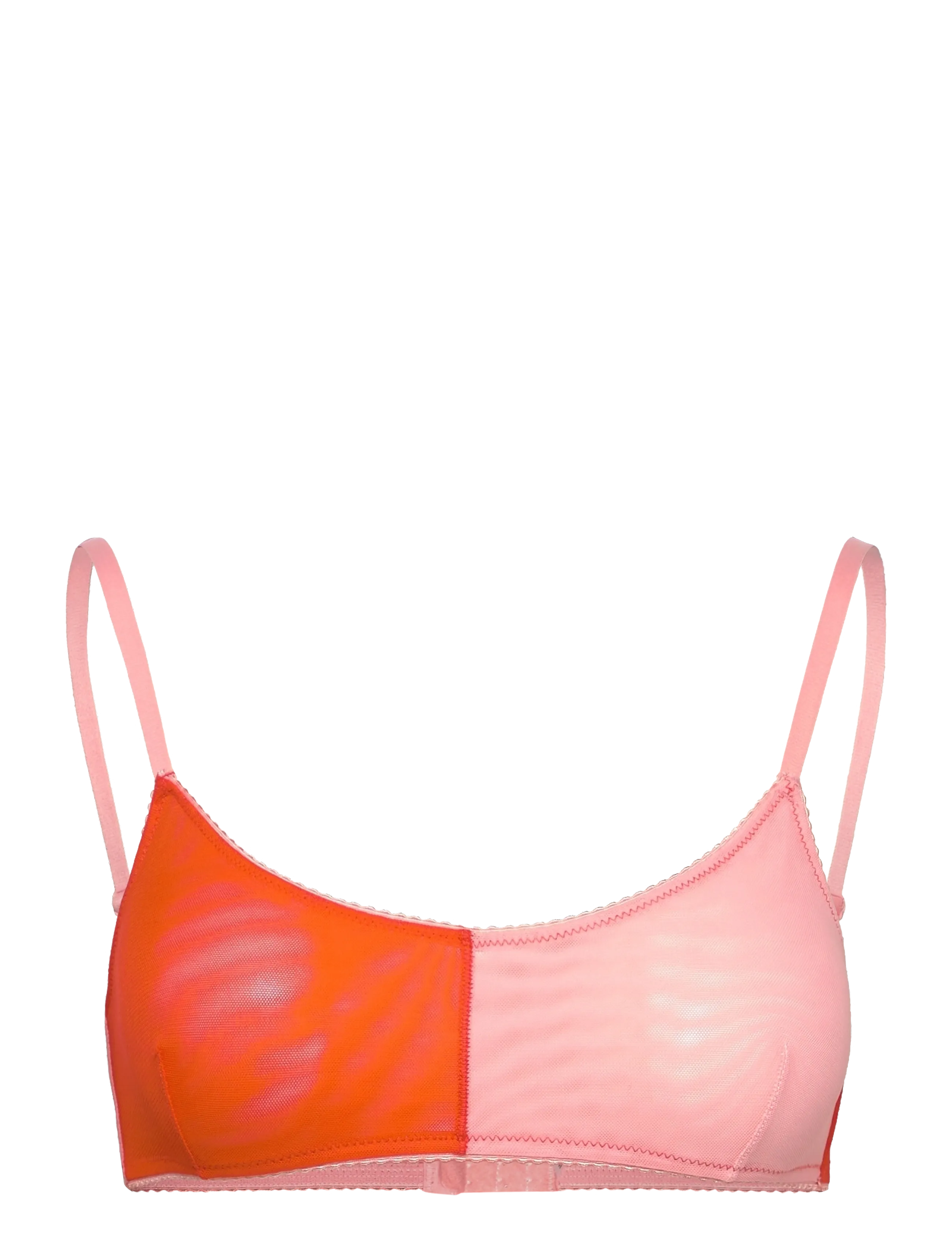 Understatement Underwear Mesh Two-Tone Scoop Bralette - Rinnahoidjad - FIERY RED/PEACH ROSE / pink/rose