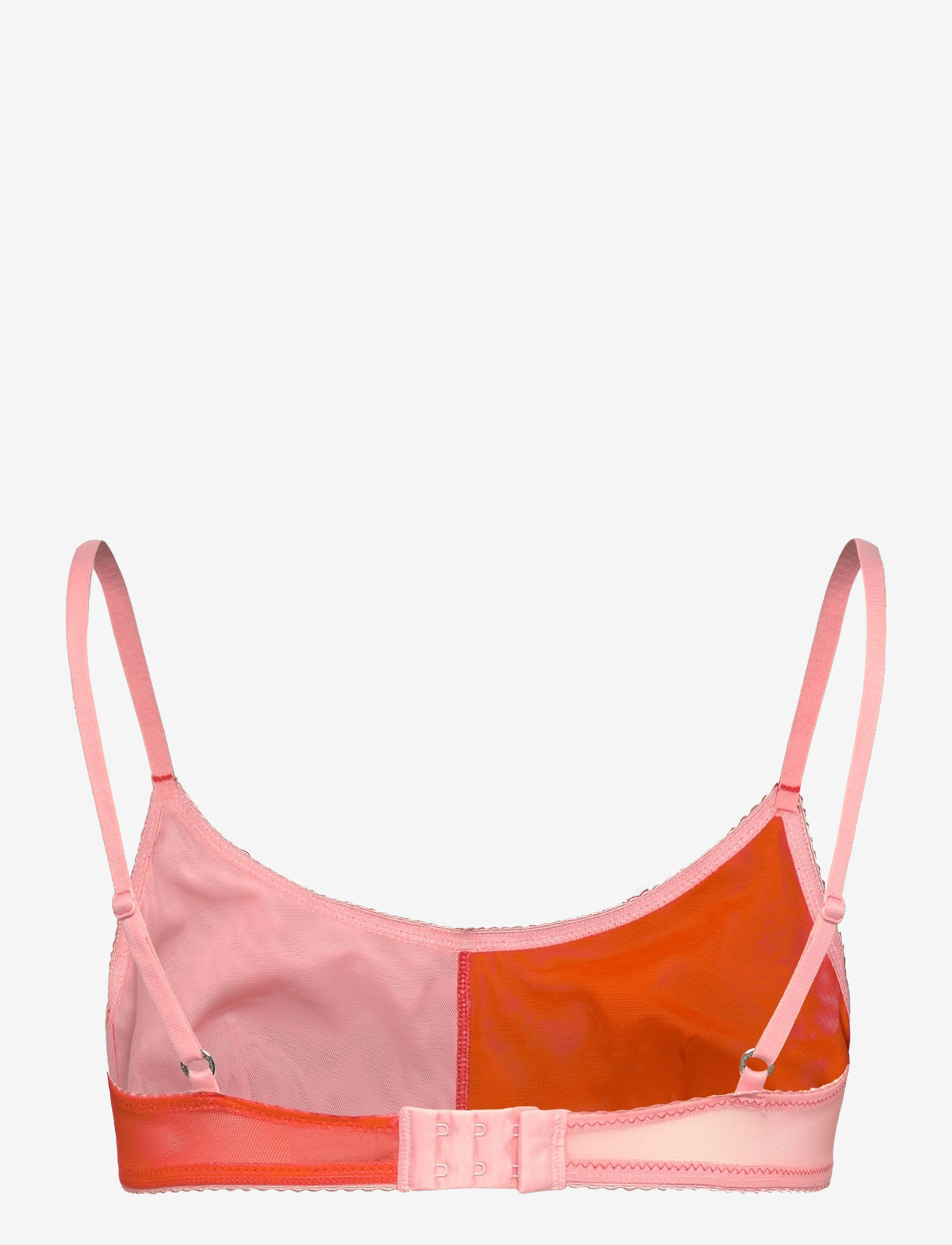 Understatement Underwear - Mesh Two-Tone Scoop Bralette - bralette - fiery red/peach rose - 2