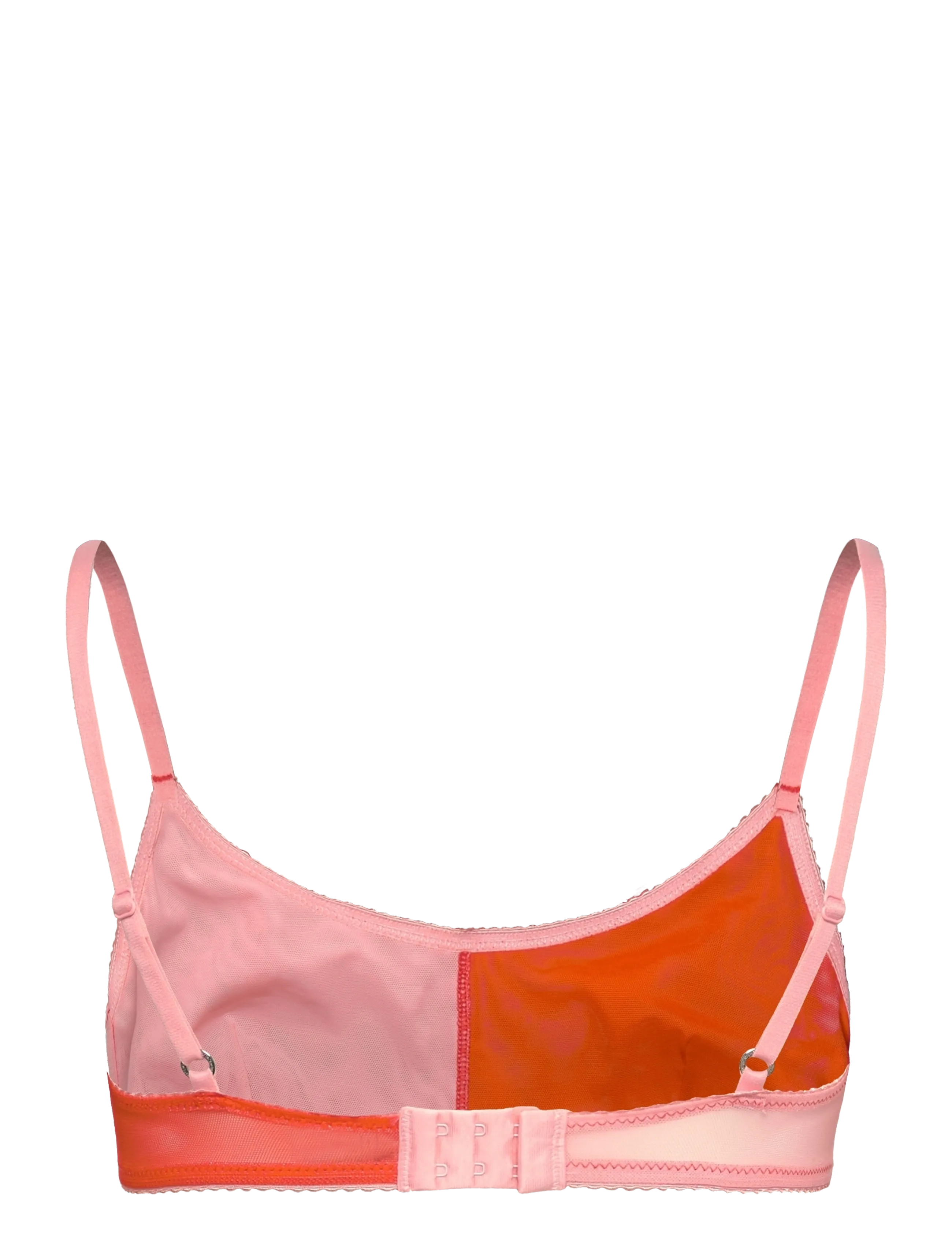 Understatement Underwear - Mesh Two-Tone Scoop Bralette - bralette-rintaliivit - fiery red/peach rose - 2