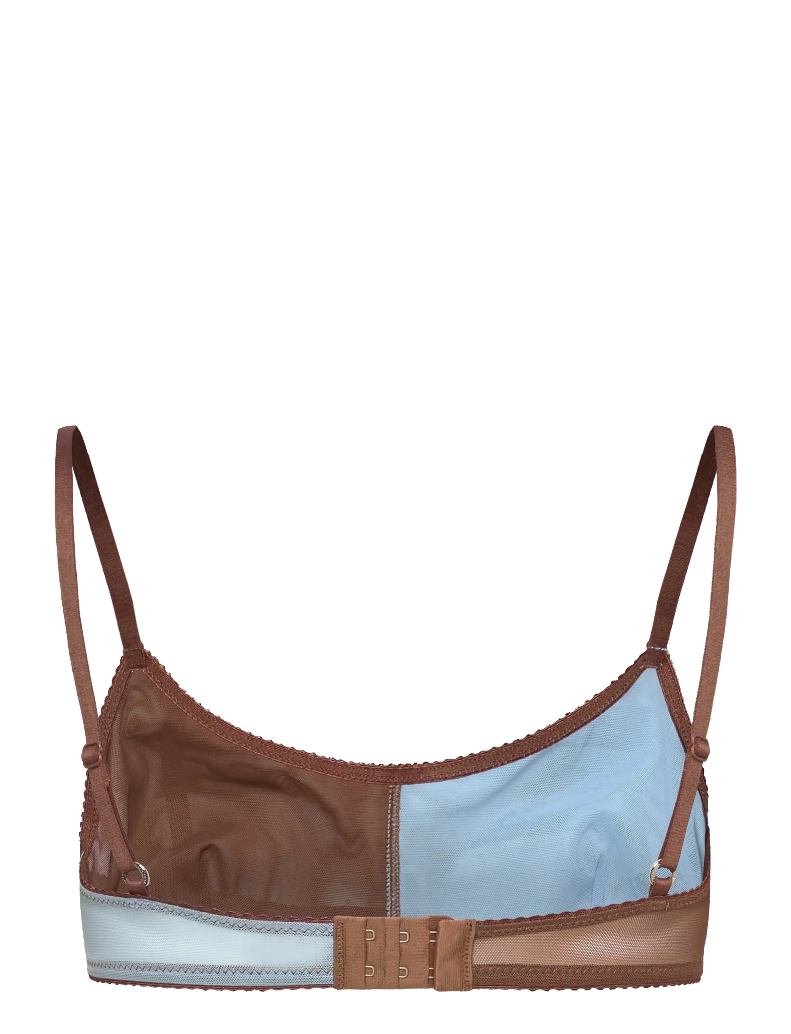 Understatement Underwear - Mesh Two-Tone Scoop Bralette - bralette - sky/mocha - 2