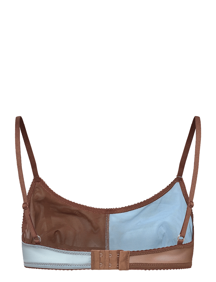 Understatement Underwear - Mesh Two-Tone Scoop Bralette - bralette - sky/mocha - 2