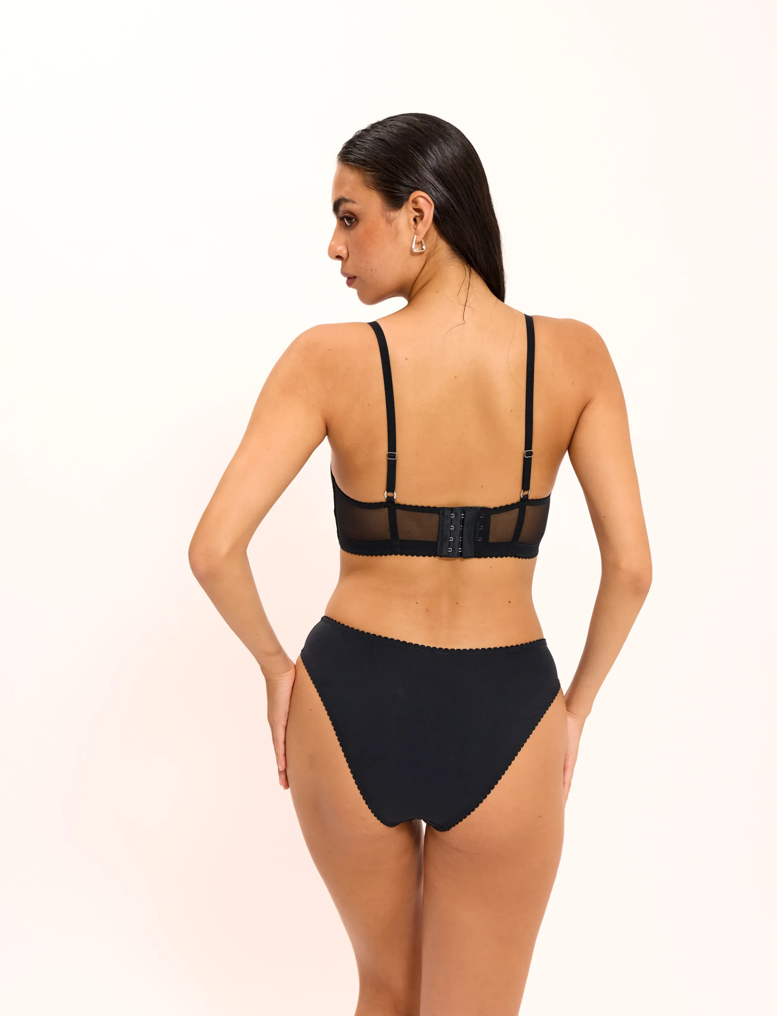 Understatement Underwear - Opaque Mesh Midi Briefs - slips - black - 3