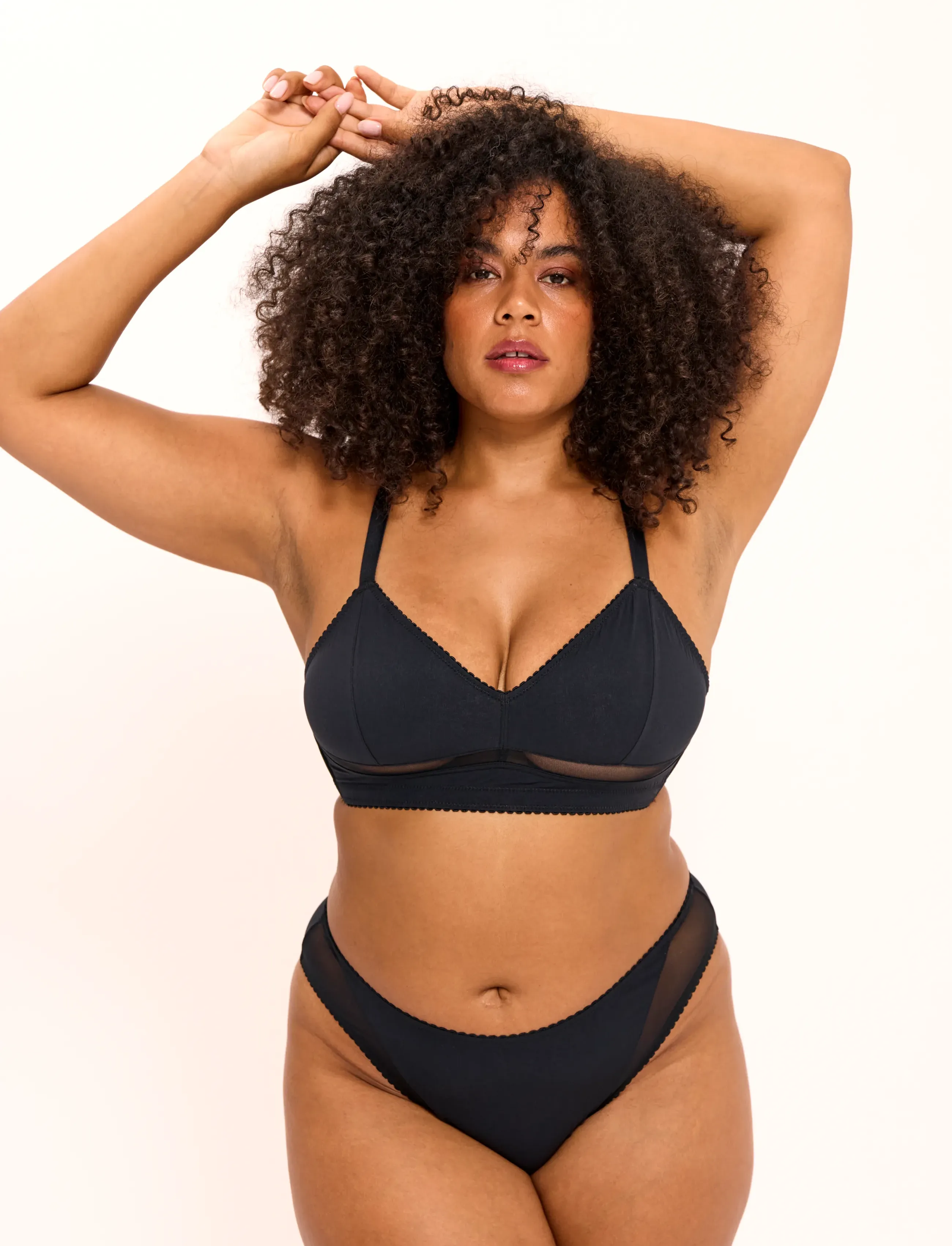 Understatement Underwear - Opaque Mesh Midi Briefs - slips - black - 5