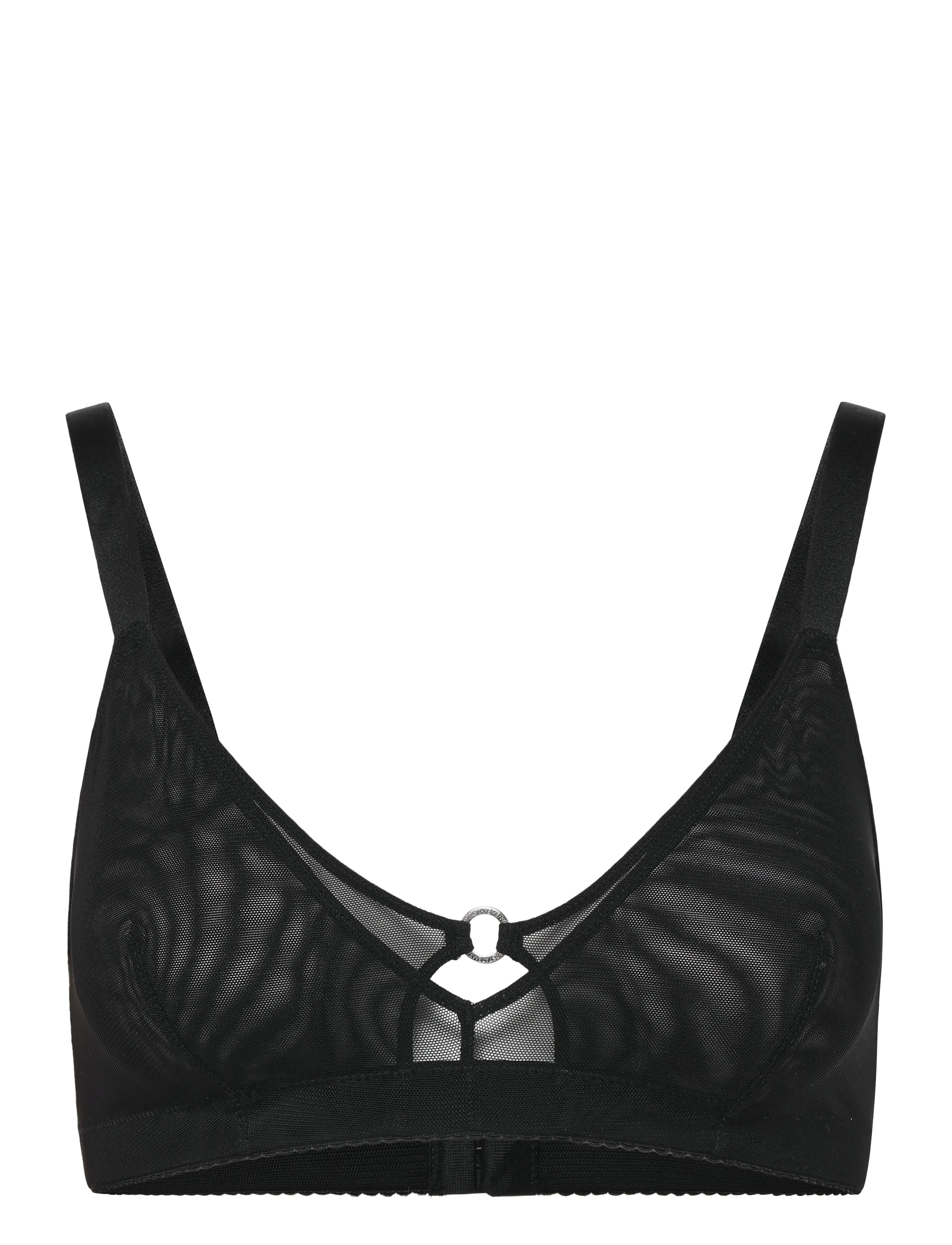Understatement Underwear Mesh Double Triangle Bralette+ - Understatement Underwear - BLACK / black