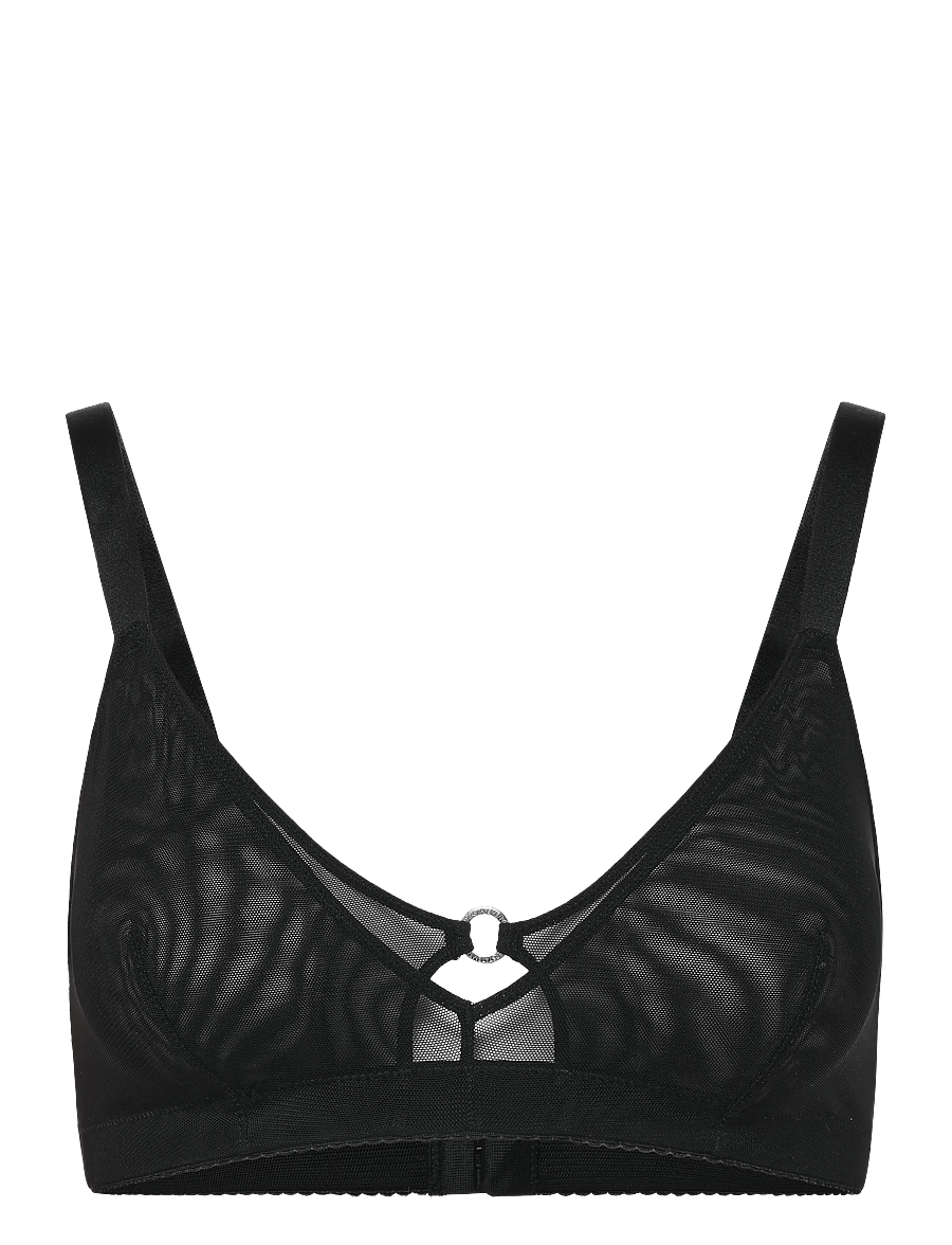 Understatement Underwear - Mesh Double Triangle Bralette+ - bralette - black - 0