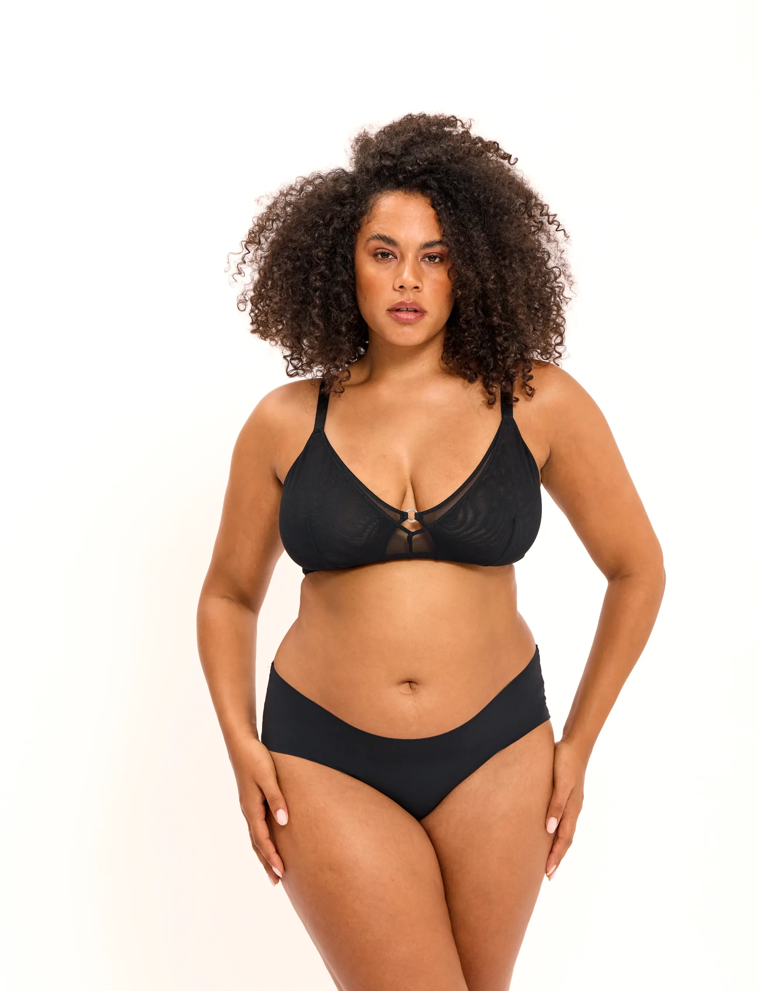 Understatement Underwear - Mesh Double Triangle Bralette+ - bralette - black - 3