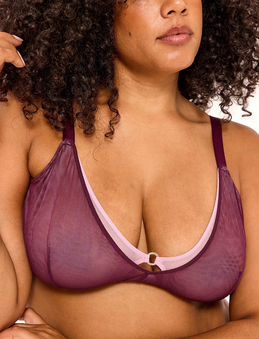 Understatement Underwear - Mesh Double Triangle Bralette+ - bralette - cherry - 0