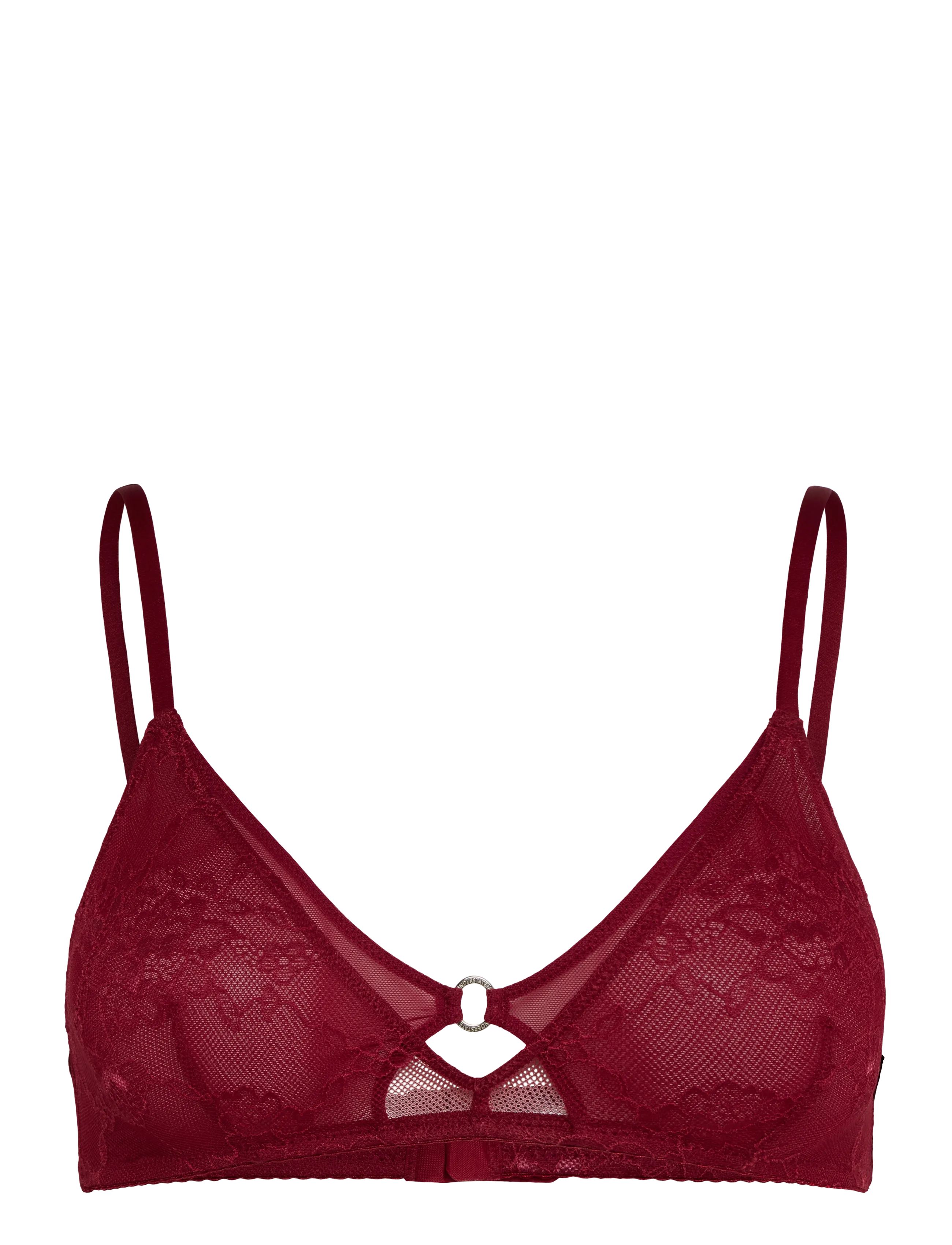 Understatement Underwear Lace Mesh Double Triangle Bralette - Understatement Underwear - RUMBA RED / red