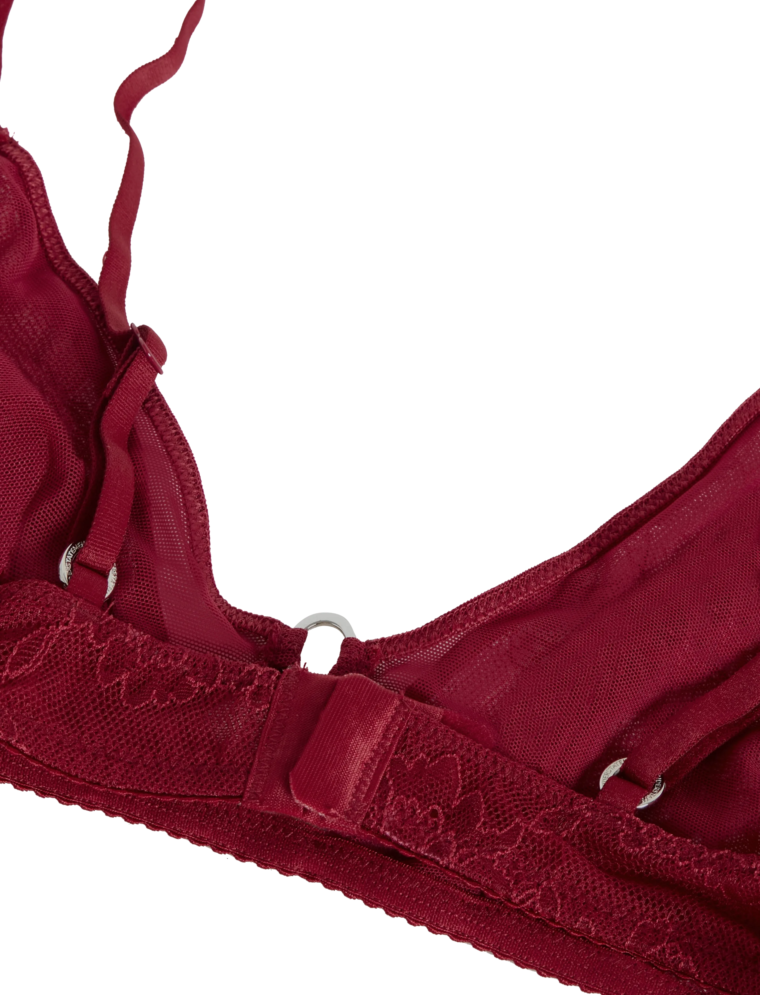 Understatement Underwear - Lace Mesh Double Triangle Bralette - bralette - rumba red - 3
