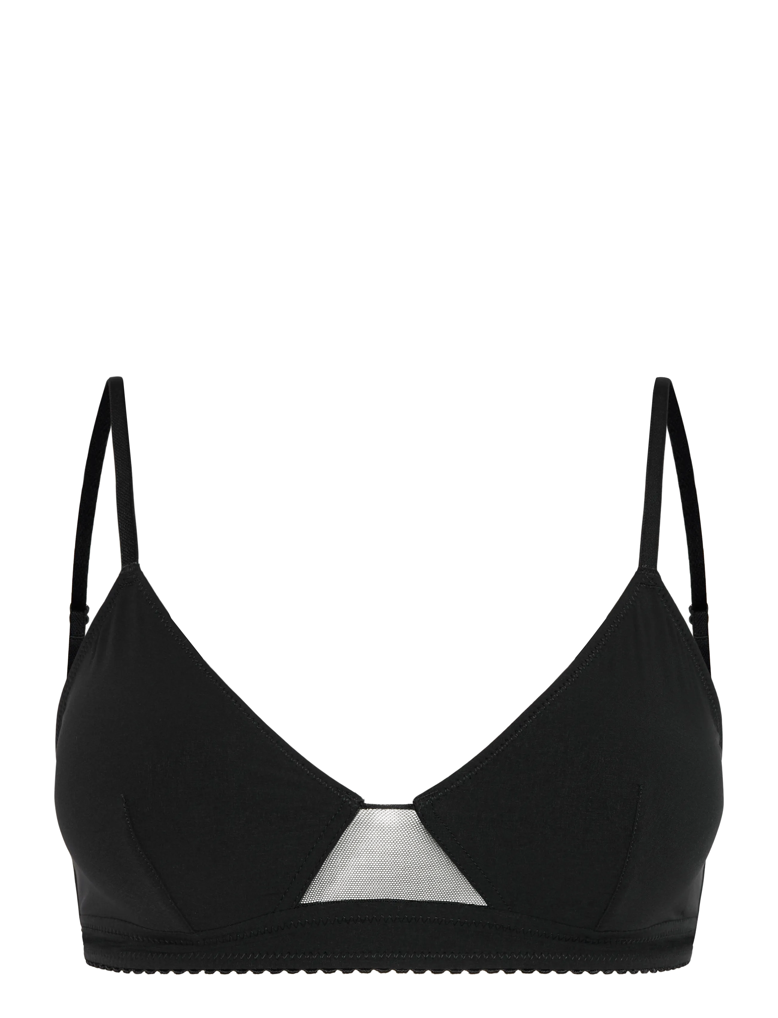 Understatement Underwear Opaque Triangle Scoop Bralette - Inspiration - BLACK / black