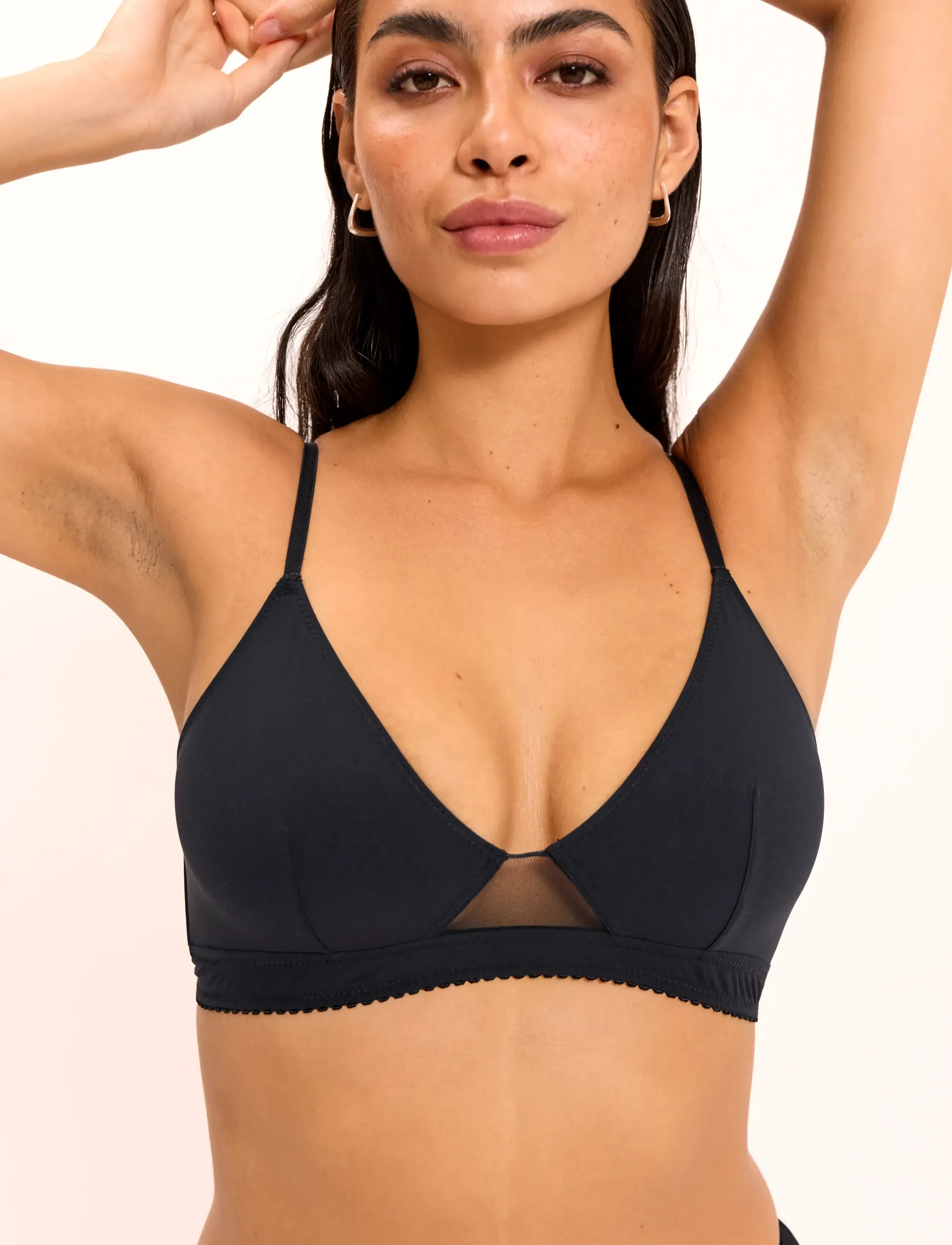 Understatement Underwear - Opaque Triangle Scoop Bralette - bralette - black - 2