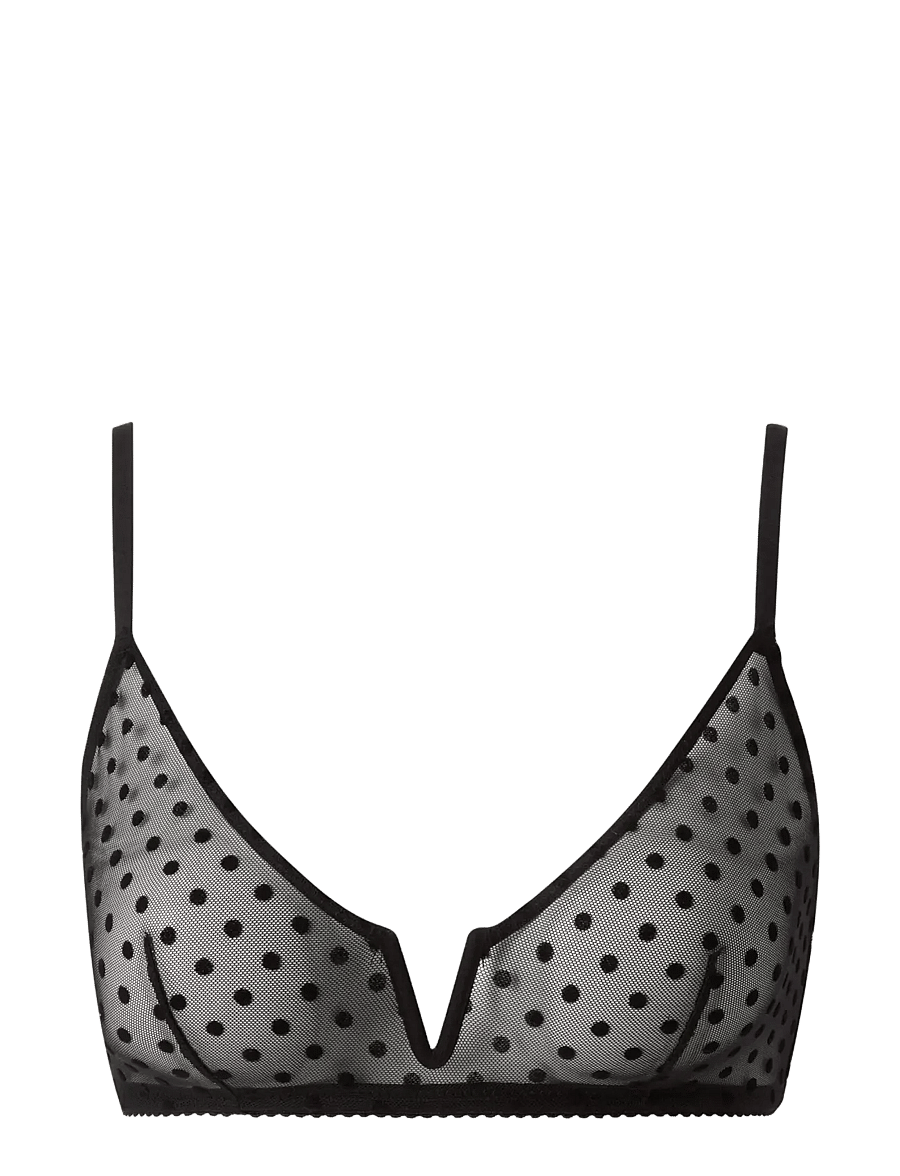 Understatement Underwear - Mesh V-Balconette - balconette bhs - black dots - 1