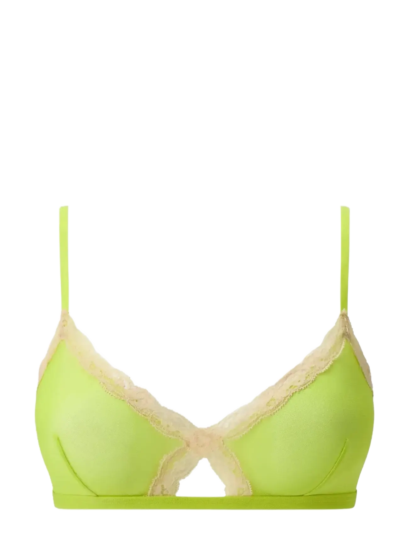 Understatement Underwear Mesh Lace Trim Triangle Bralette - Bløde BH'er - ZESTY LIME / green