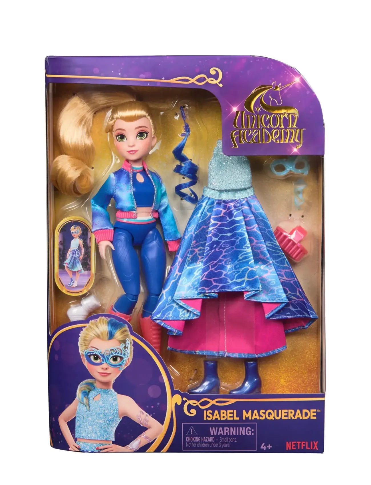 Unicorn Academy Unicorn Academy Dlx Doll Isabel Masquerade 24 cm, One Size, Multi/patterned, Dukker Og Tilbehør > Dukker, Børn