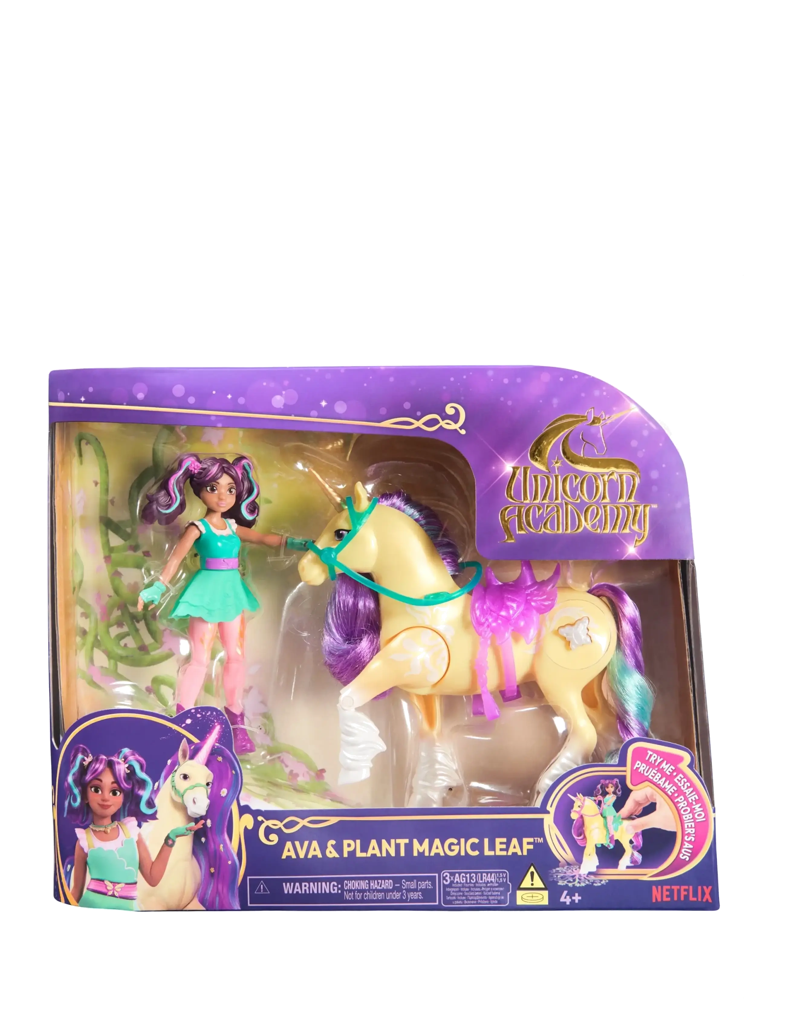 Unicorn Academy Doll Ava & Plant Magic Leaf, Børn, Dolls, Lila, Str: ONE SIZE