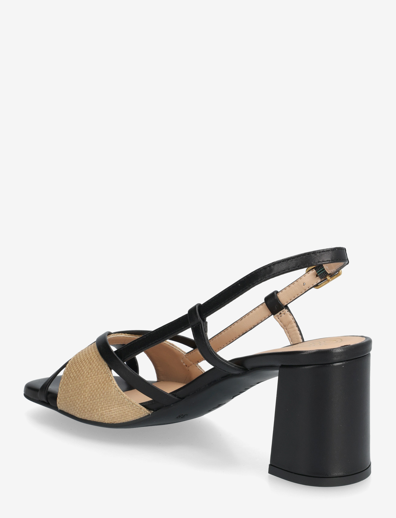 UNISA - MALESNTORN - heeled sandals - black/natu - 2