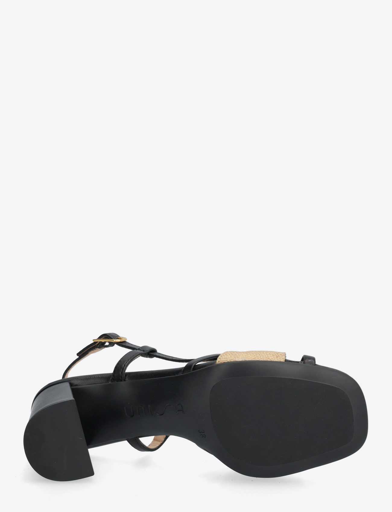UNISA - MALESNTORN - heeled sandals - black/natu - 4